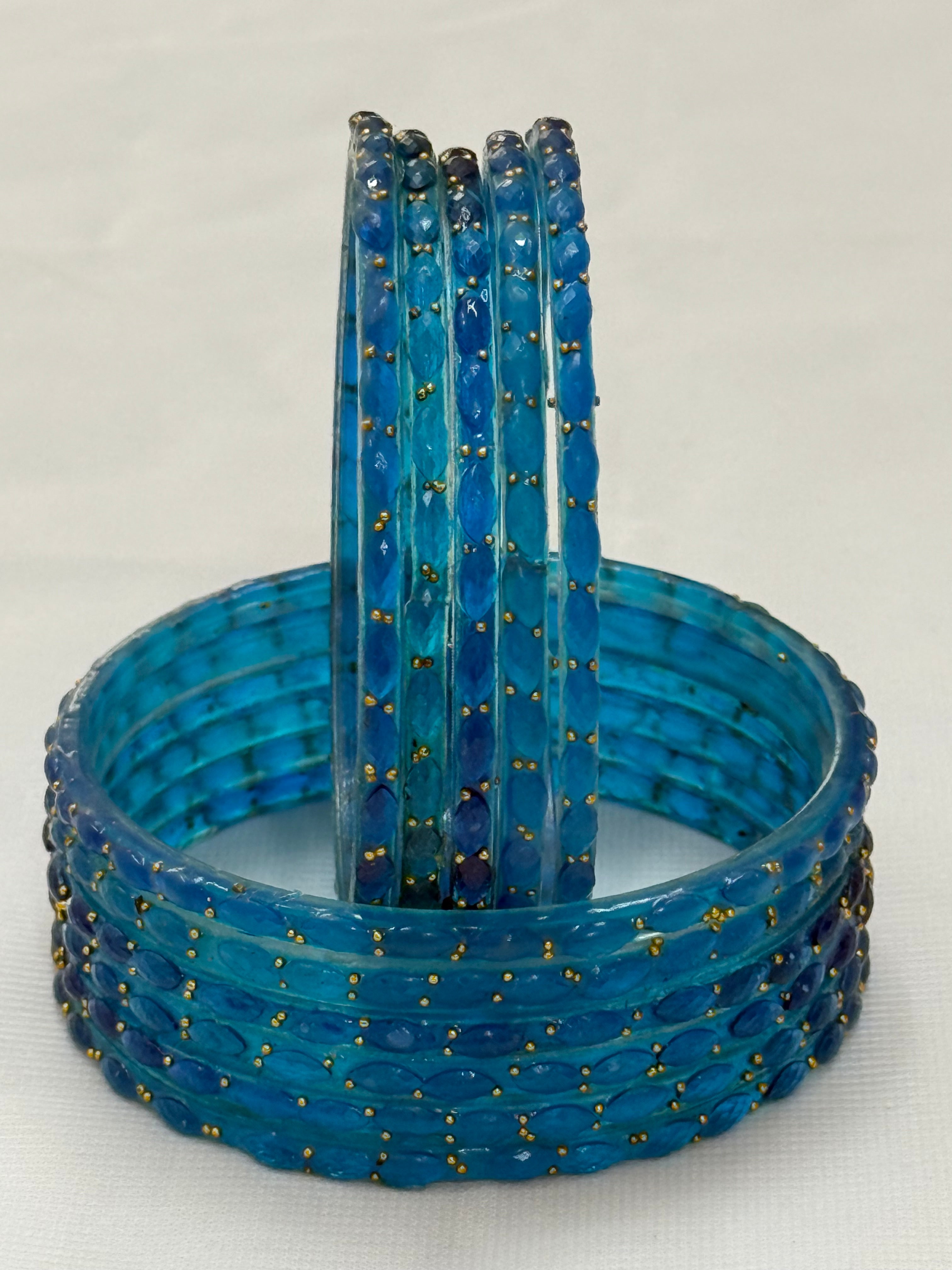 RAINDROP GLASS BANGLES PACK OF 12