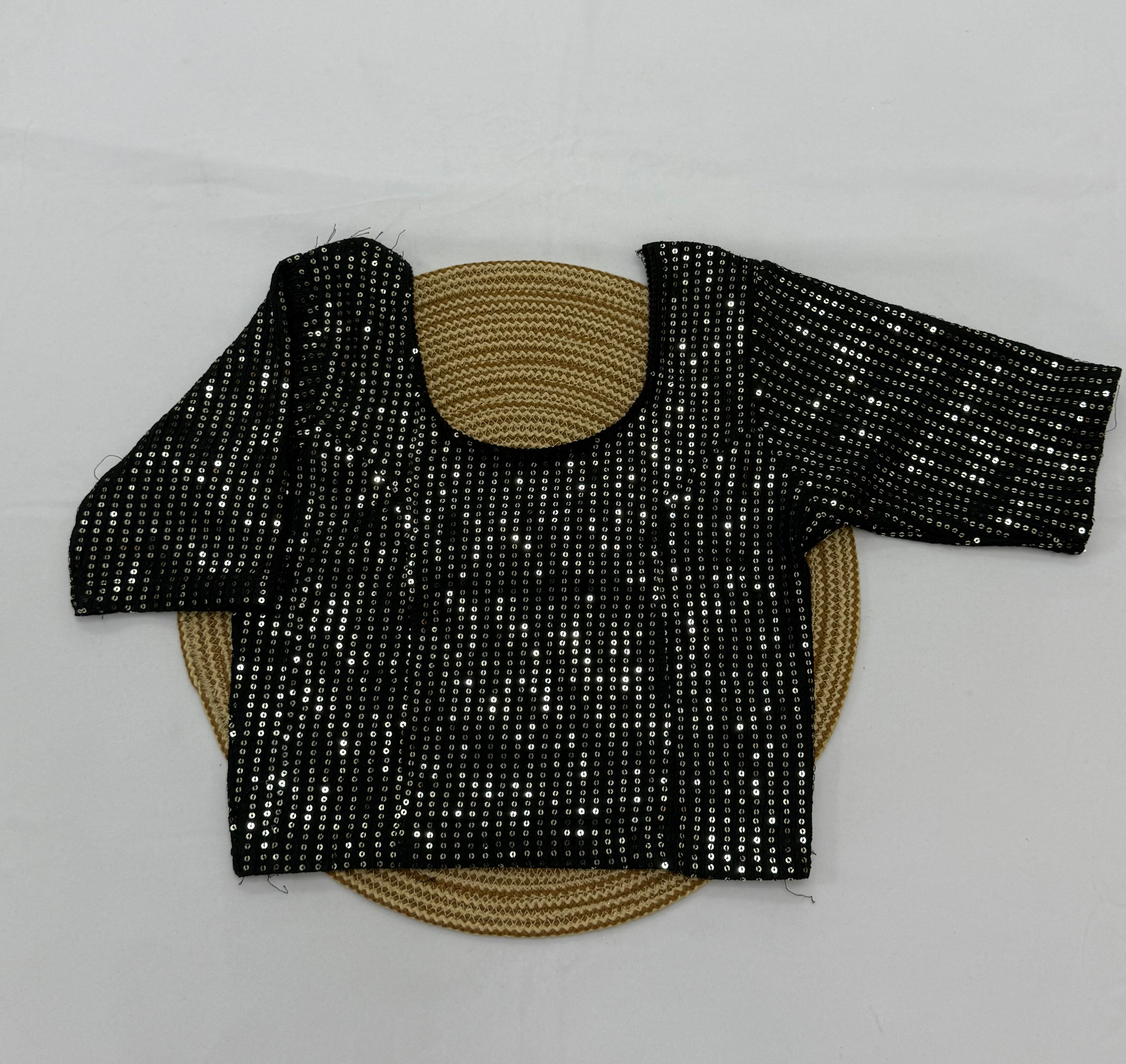 FANCY ELBOW SLEEVE STRETCHABLE BLOUSE