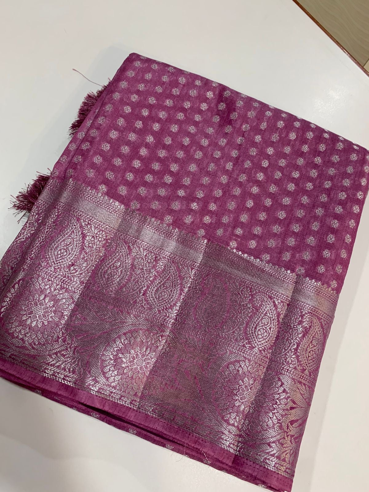 PREMIUM SEMI RAW SILK - ORCHID PINK