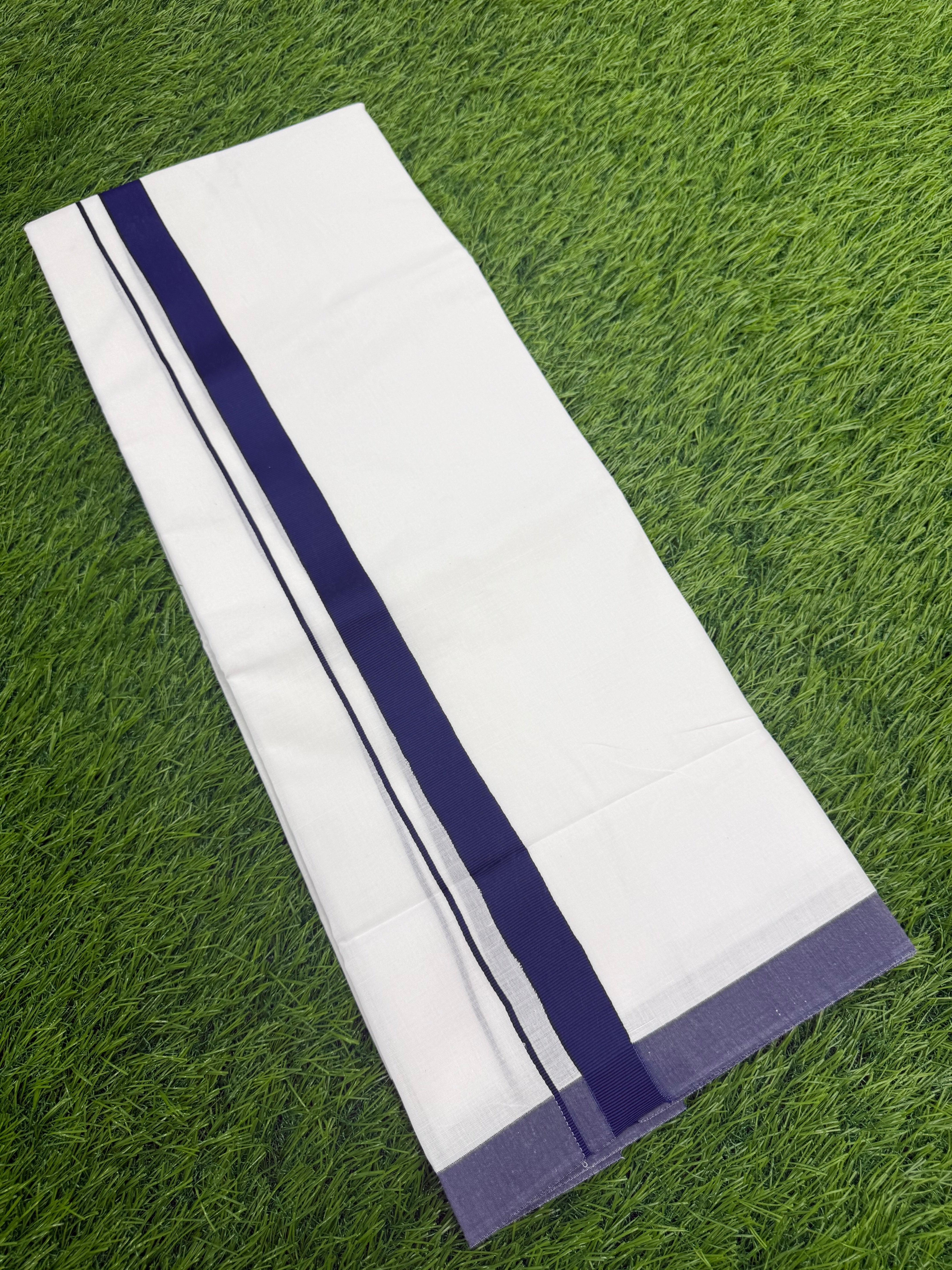 MEN'S DOUBLE DHOTI WHITE WITH FANCY BORDER