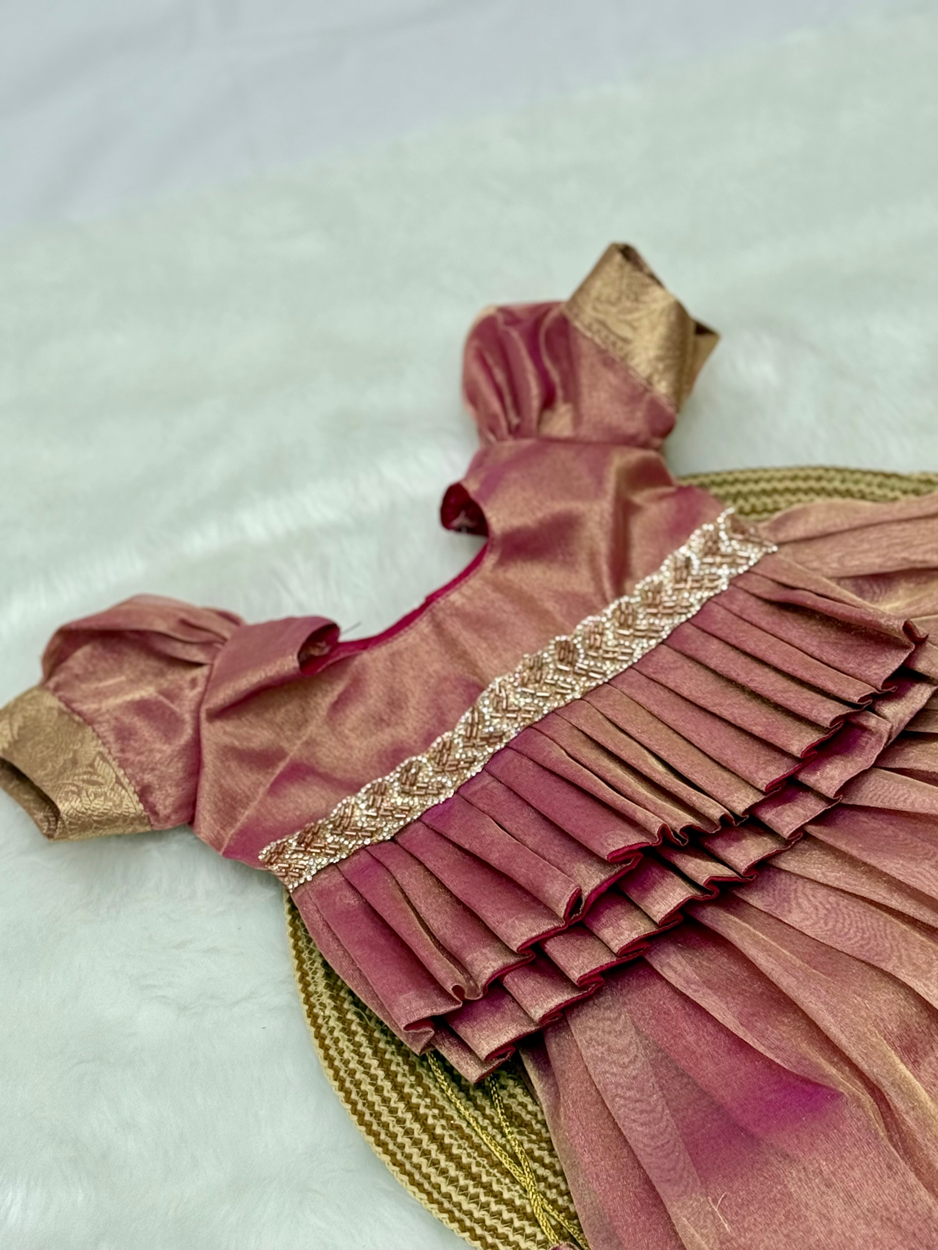 GIRL'S PATTU PAVADAI/READYMADE LEHENGA CHOLI SET