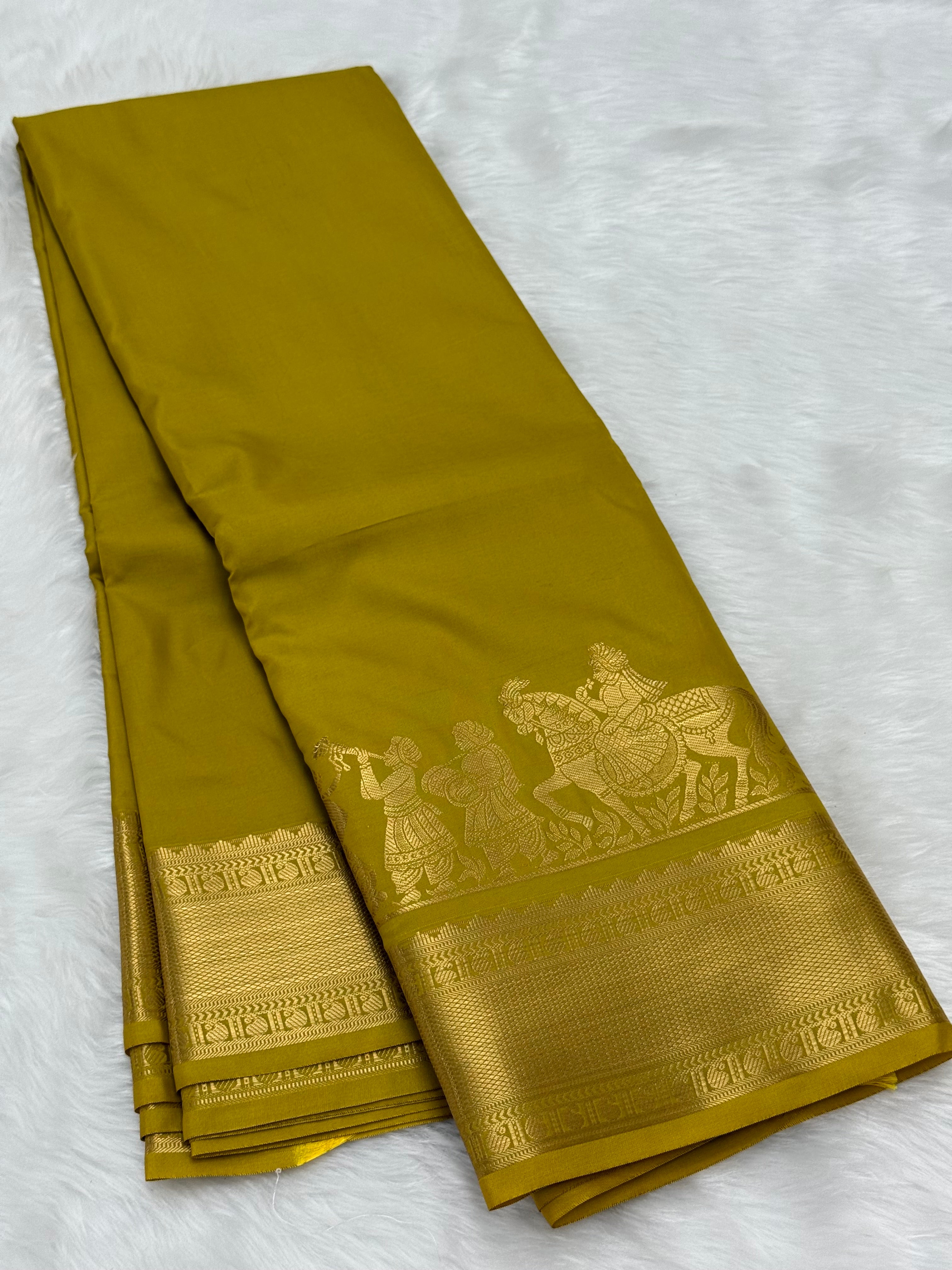 TRENDING PALLAKU DESIGN SOFT SILK SAREE - GREENISH YELLOW