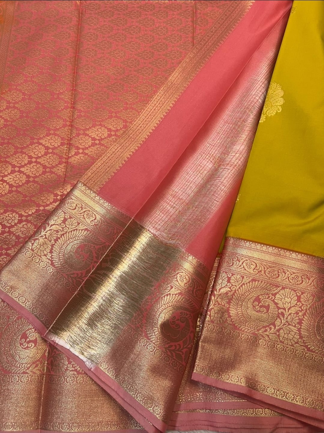 PREMIUM SEMI KANCHI SILK SAREE - GOLDEN MUSTARD