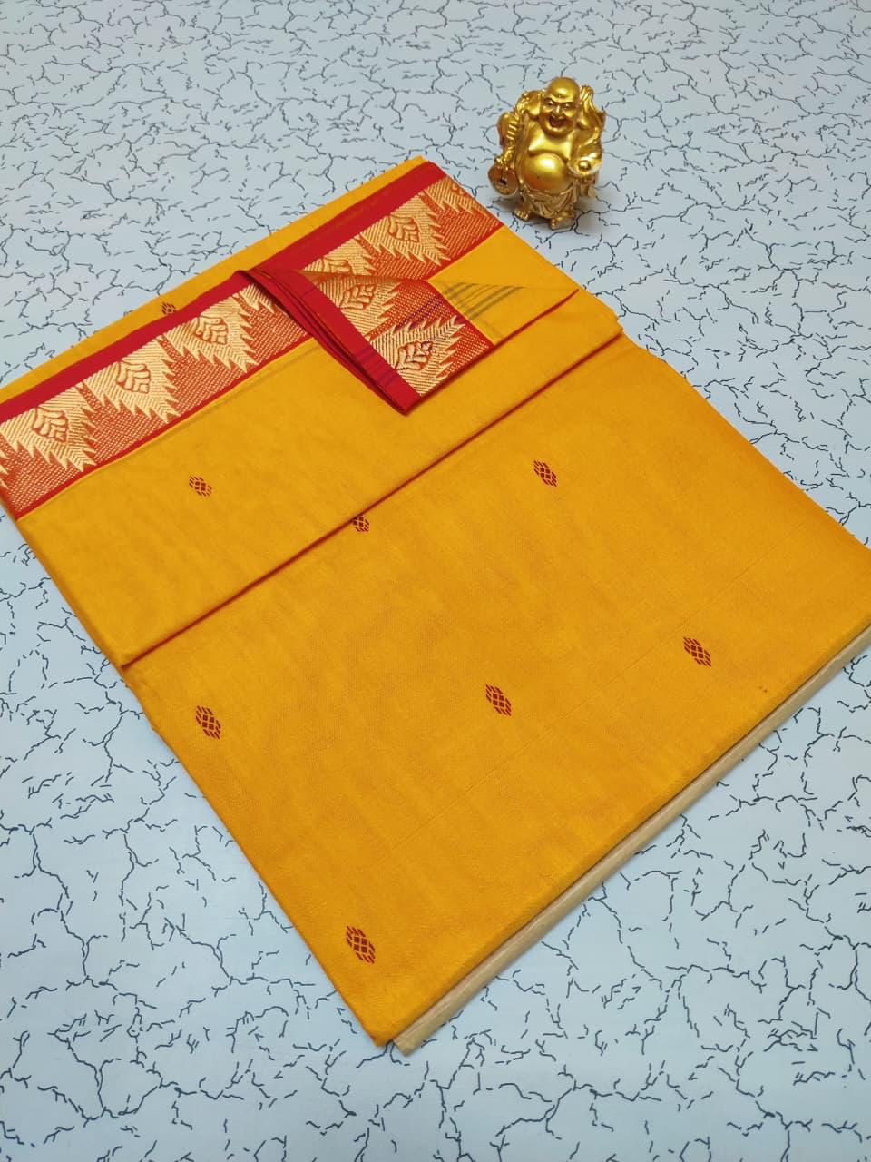 CHETTINADU COTTON SAREES -YELLOW