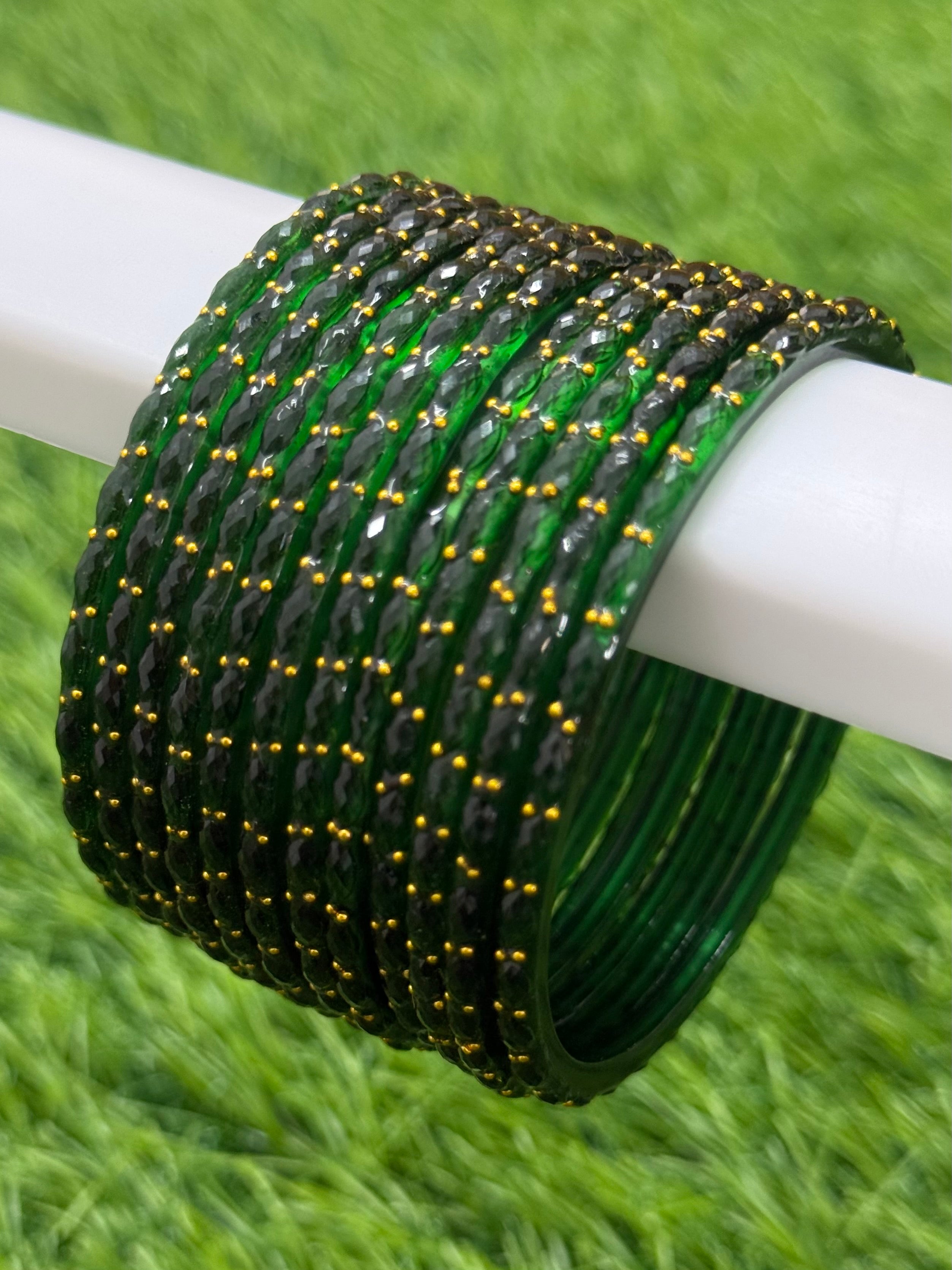 RAINDROP GLASS BANGLES PACK OF 12