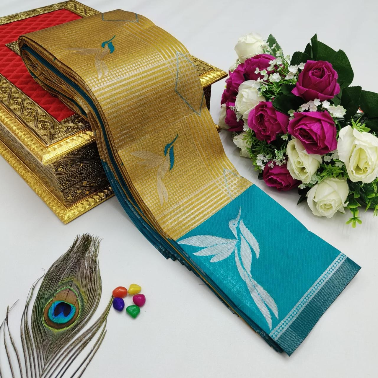 KUBERA KORVAI SILK COTTON SAREE - MUSTARD