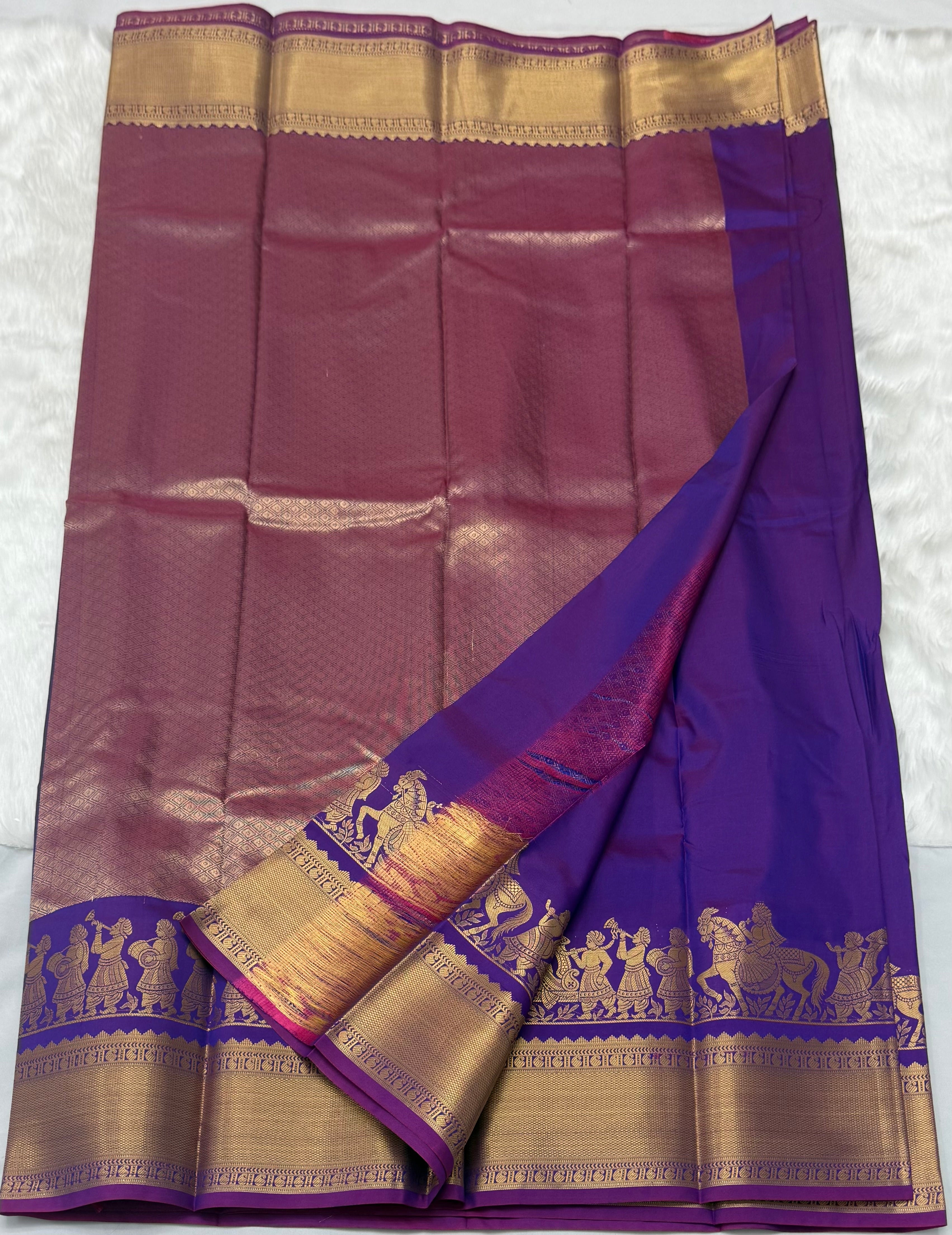 TRENDING PALLAKU DESIGN SOFT SILK SAREE - PURPLE