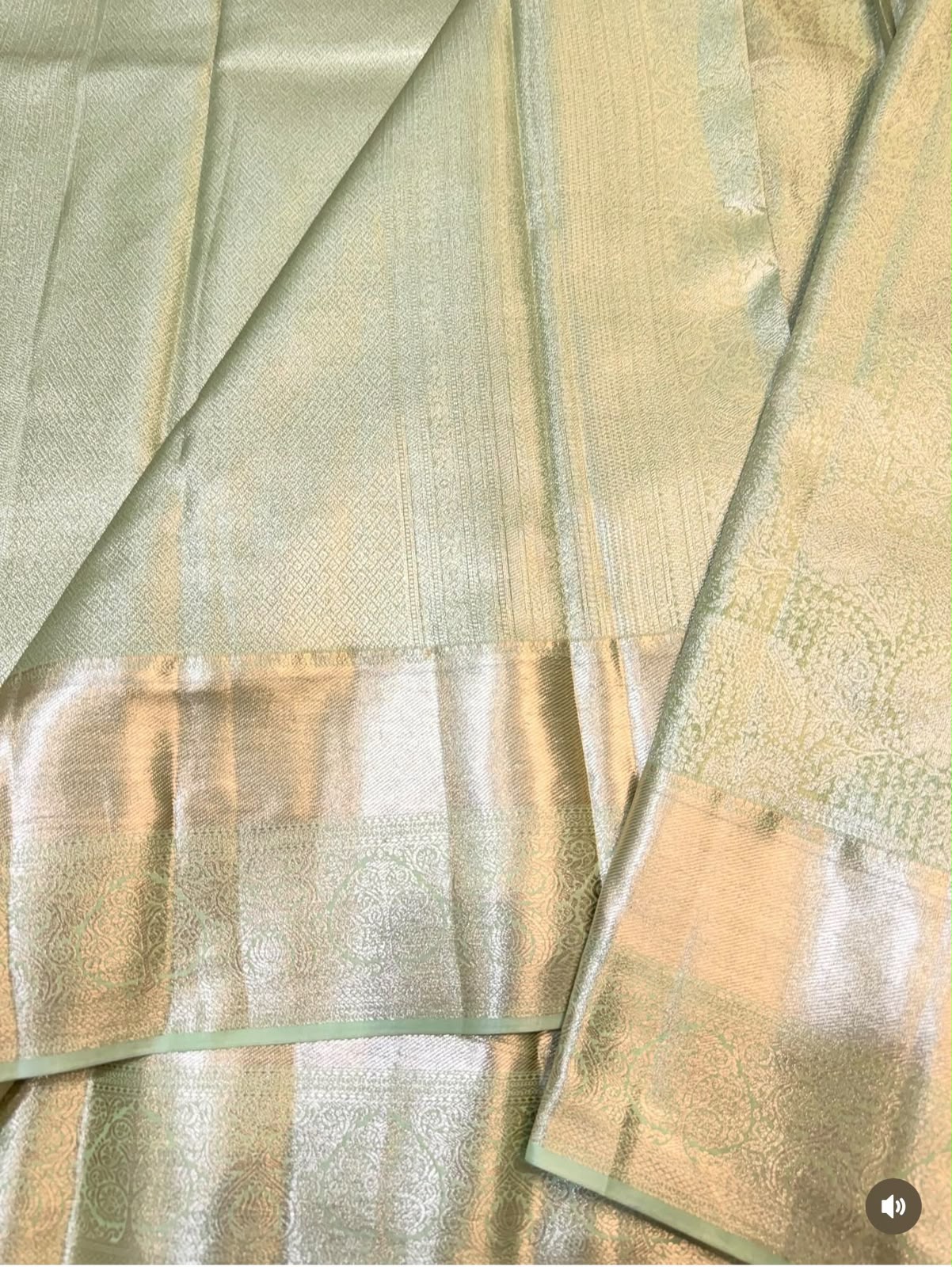 PREMIUM SEMI KANCHI TISSUE SILK SAREE - PASTEL GREEN