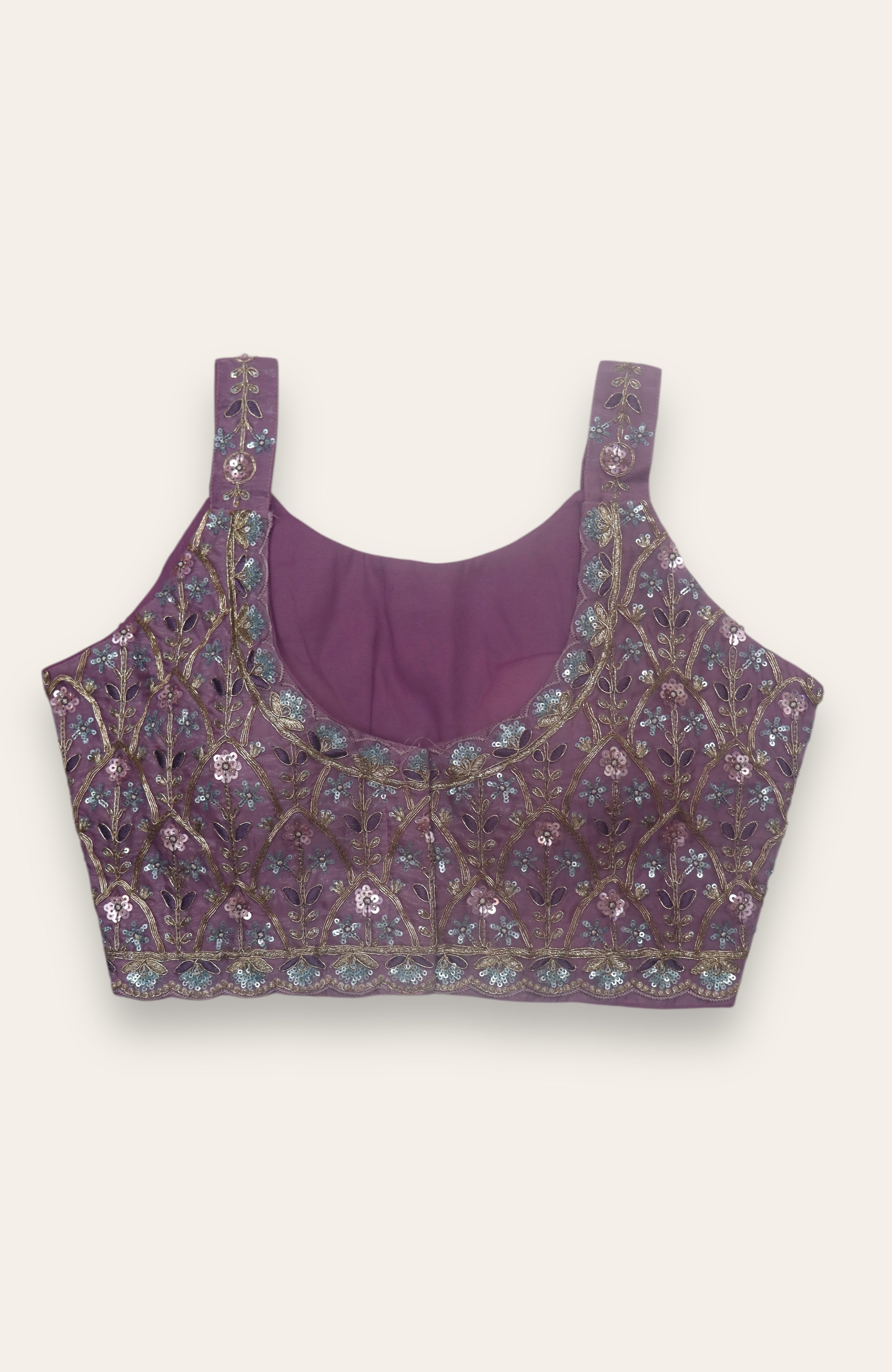 SLEEVELESS READYMADE BLOUSE - LAVENDER
