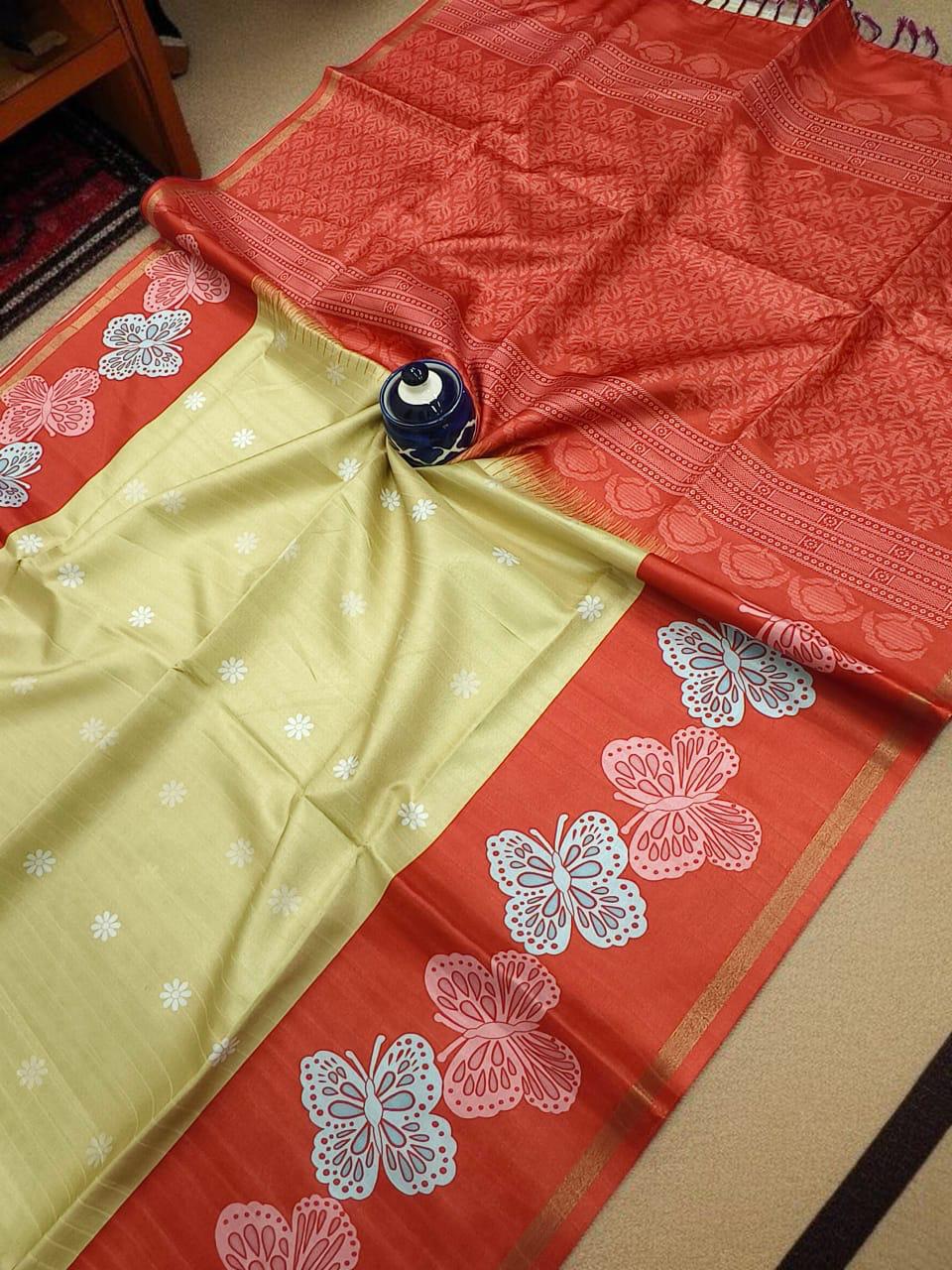 SILK WORMS SOFT COTTON SAREES - MULTICOLOUR