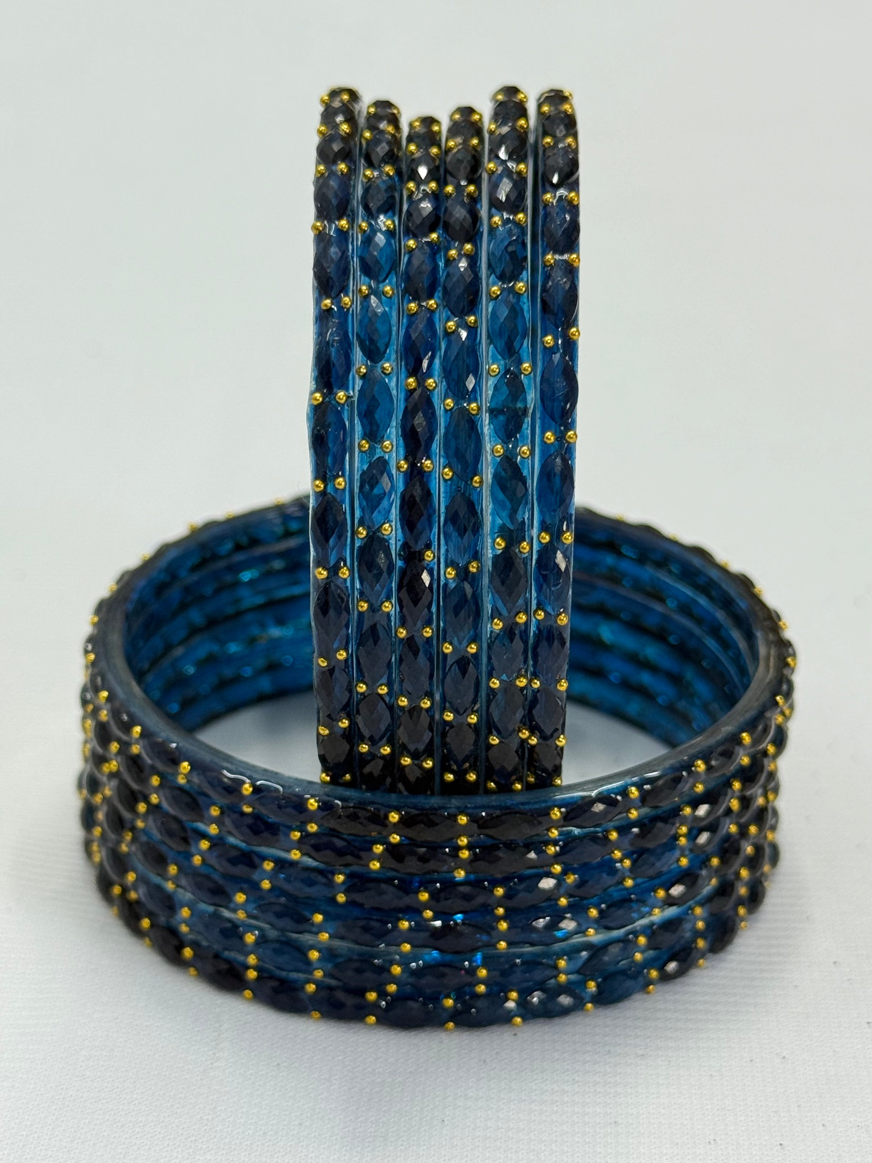 RAINDROP GLASS BANGLES PACK OF 12