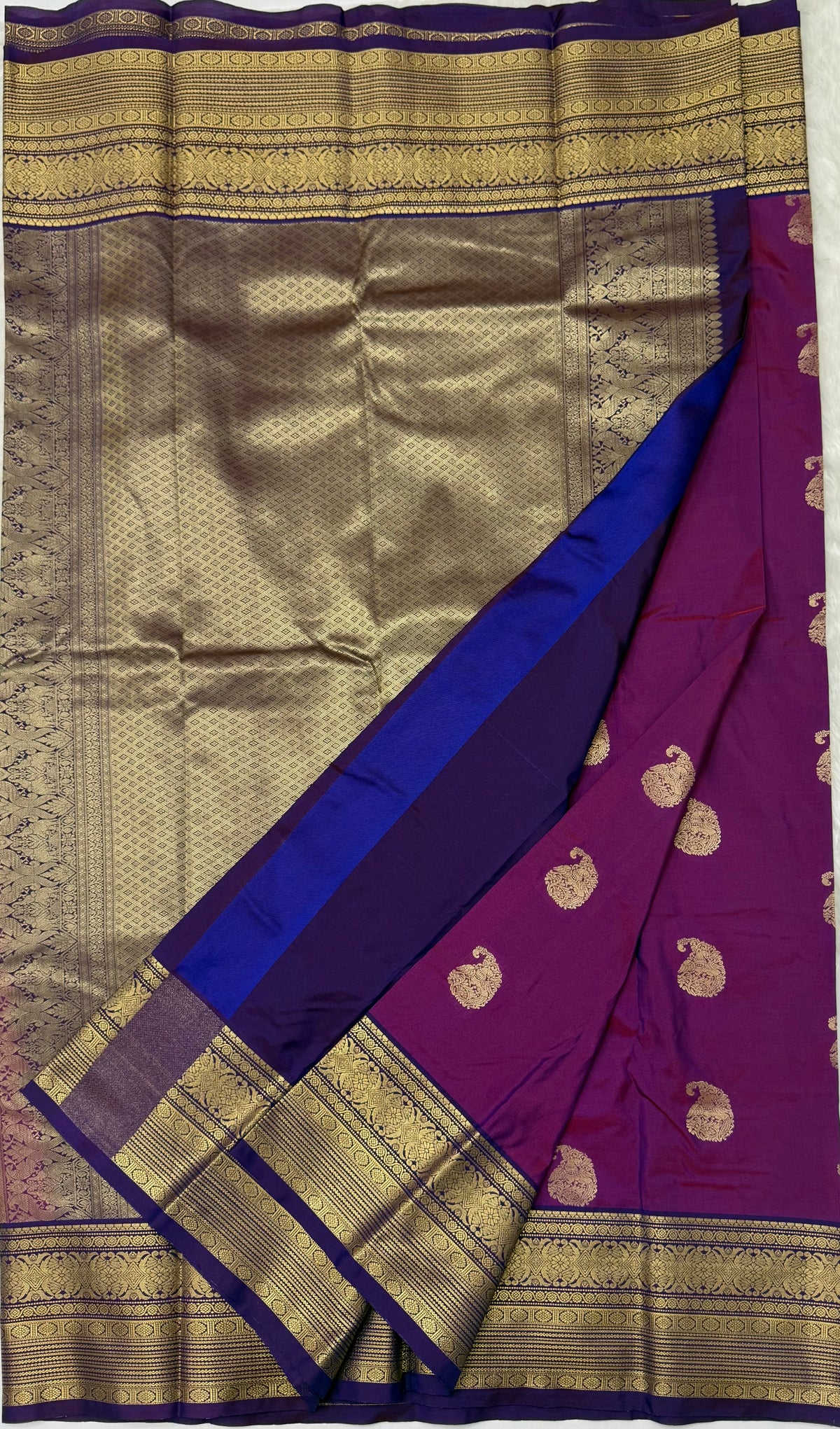 PREMIUM SEMI KANCHI SILK SAREE - VIOLET