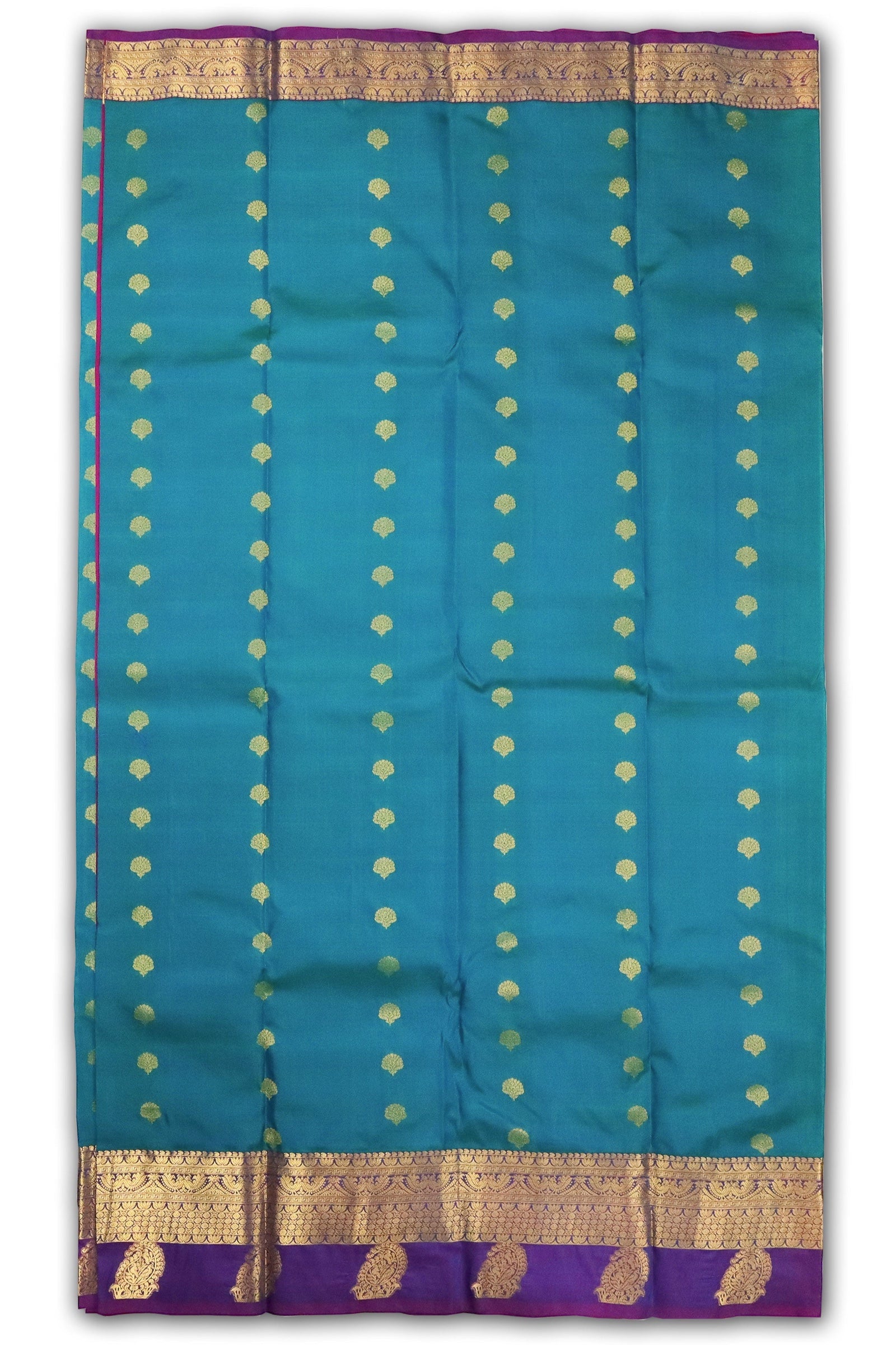 SHARK TEAL KANCHIPURAM PURE SILK SAREE | SILKMARK® CERTIFIED
