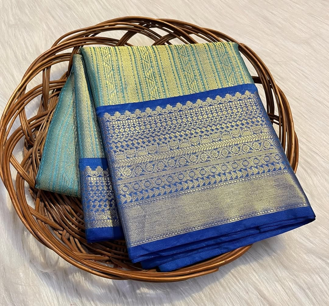 CELEBRITY INSPIRED BANARAS SILK SAREE - TEAL