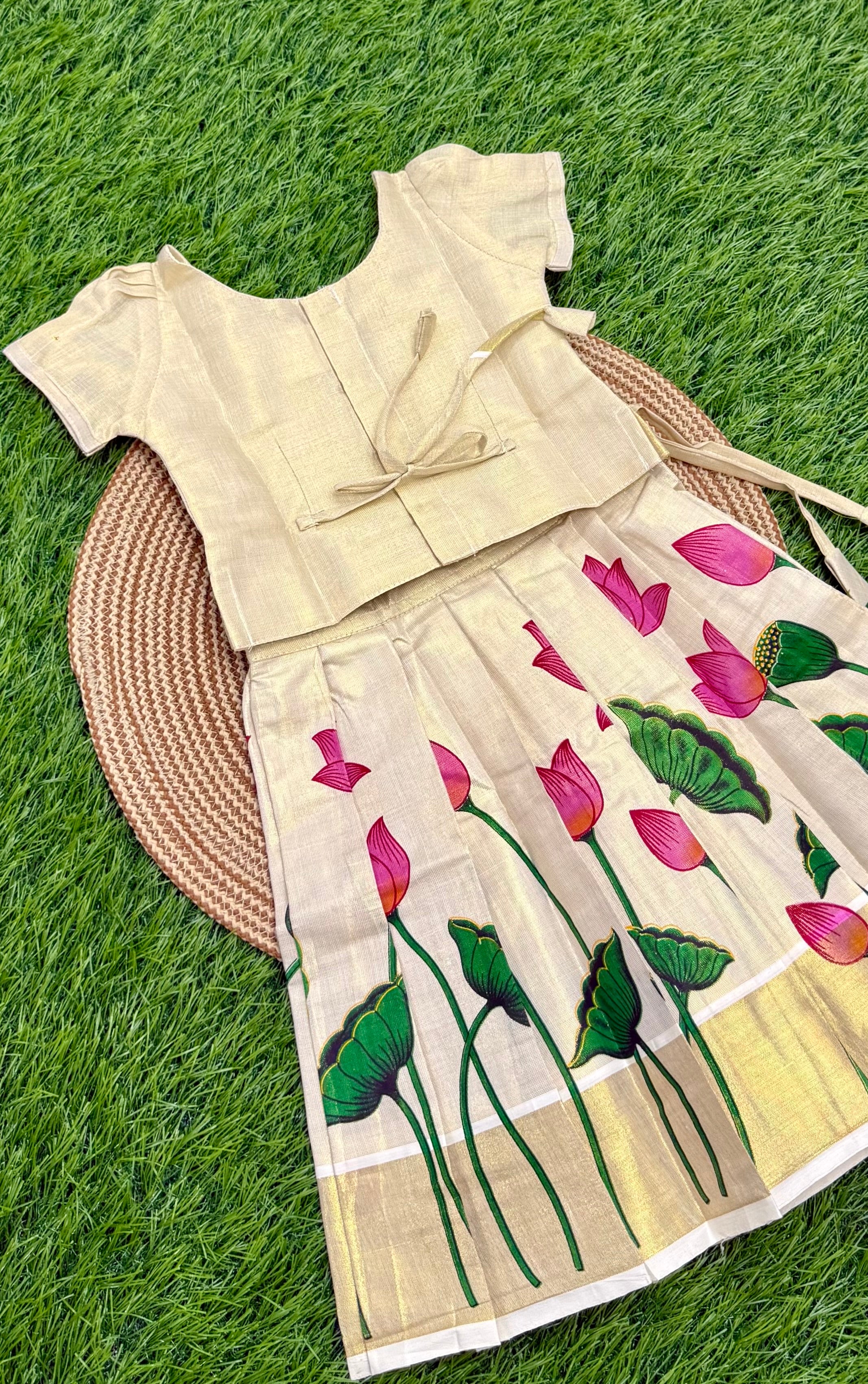 KIDS GIRL'S PATTU PAVADAI - MULTI COLOUR