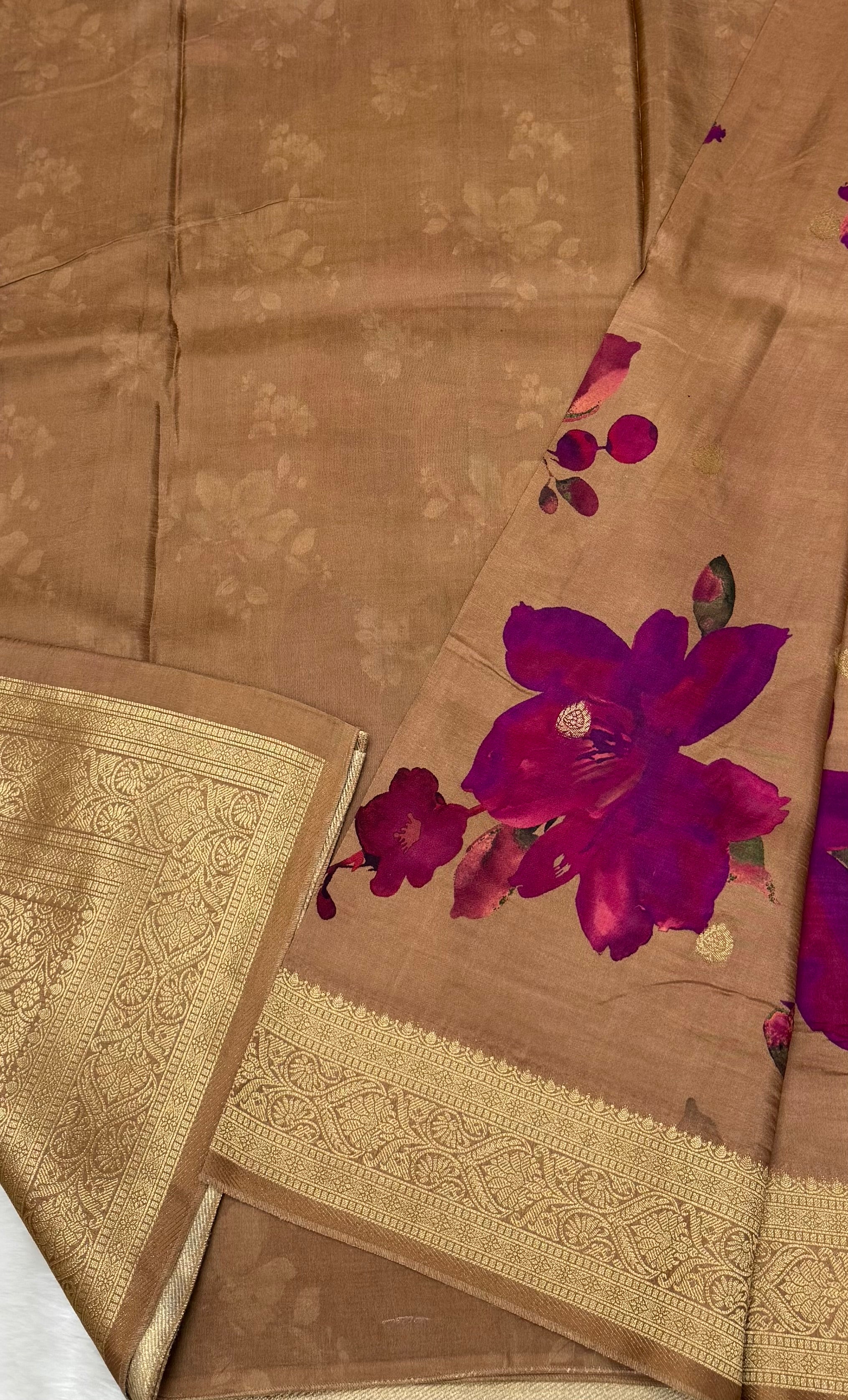 PREMIUM FLORAL PRINTED MASAKALI SAREE - MULTICOLOUR