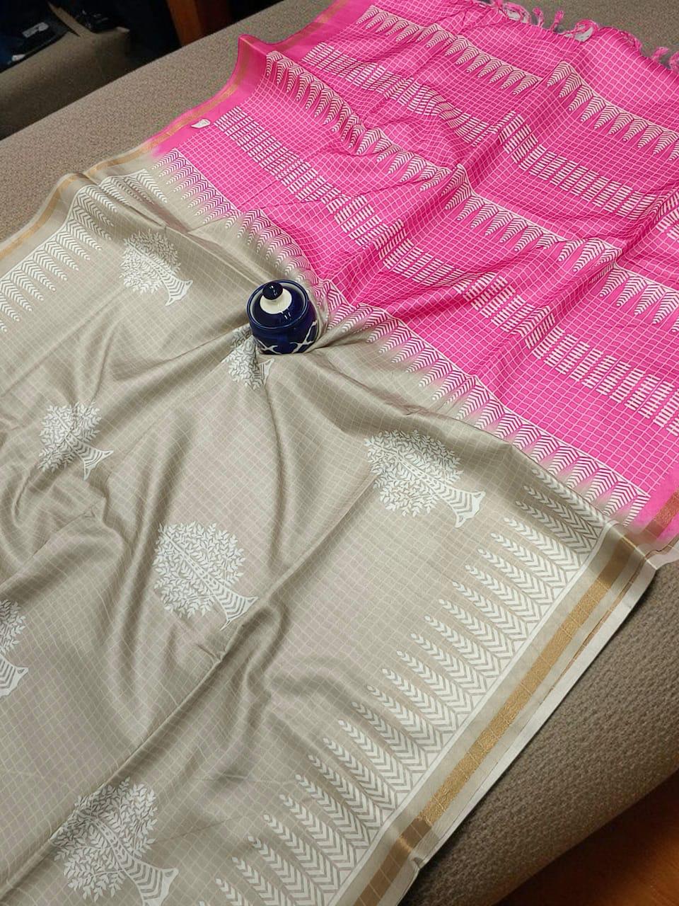 SILK WORMS SOFT COTTON SAREES - MULTICOLOUR