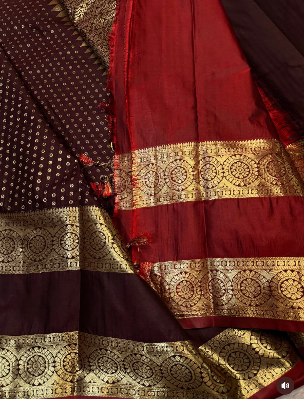 PREMIUM SEMI KANCHI SILK SAREE - COFFEE BROWN