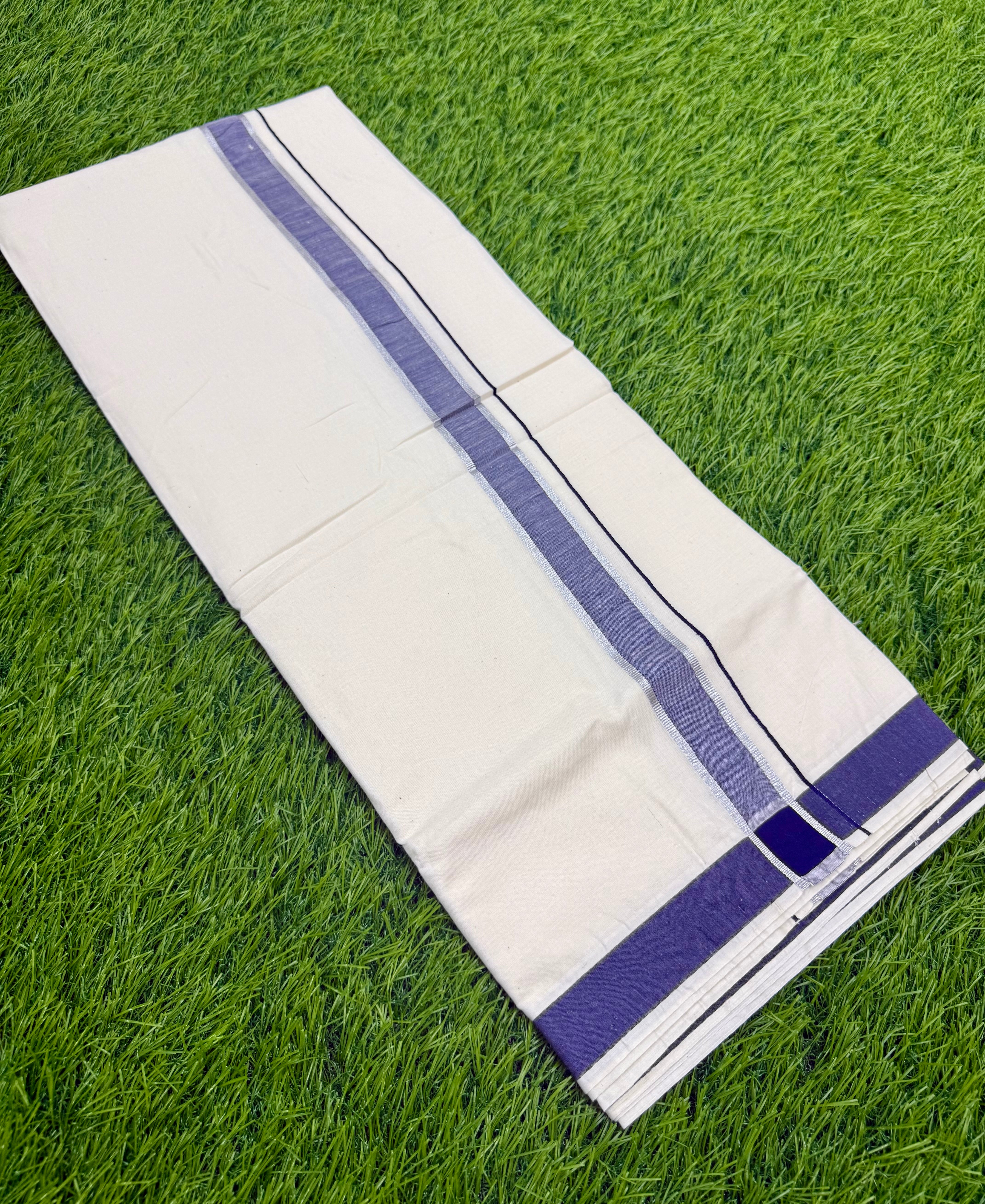 MEN'S DOUBLE DHOTI CREAM WITH FANCY BORDER