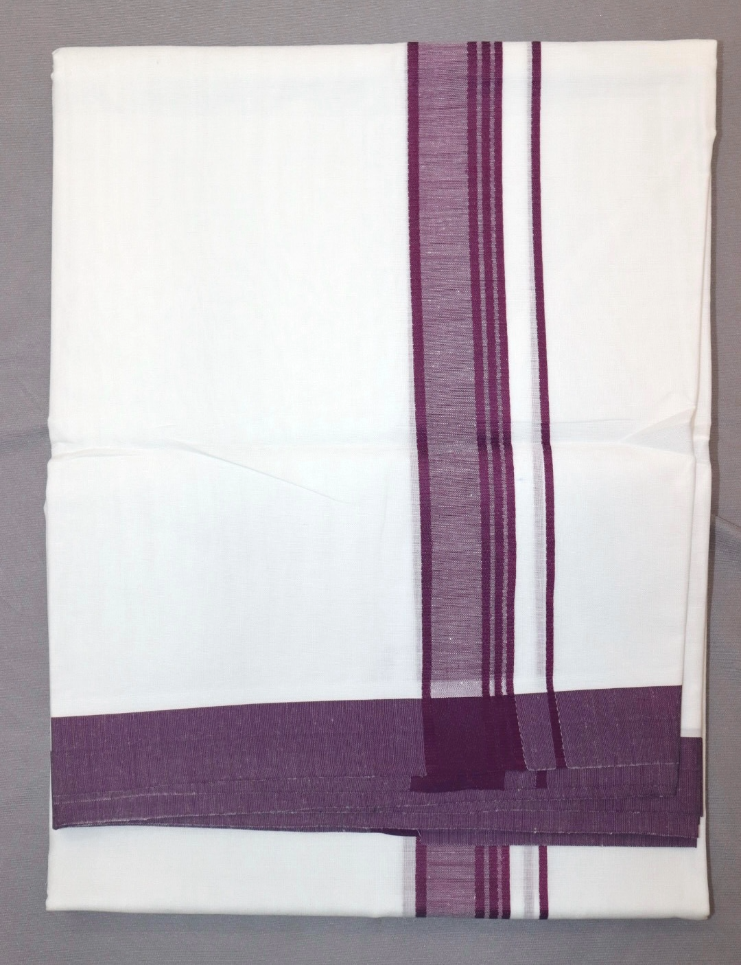 MEN'S DOUBLE DHOTI WHITE WITH FANCY BORDER