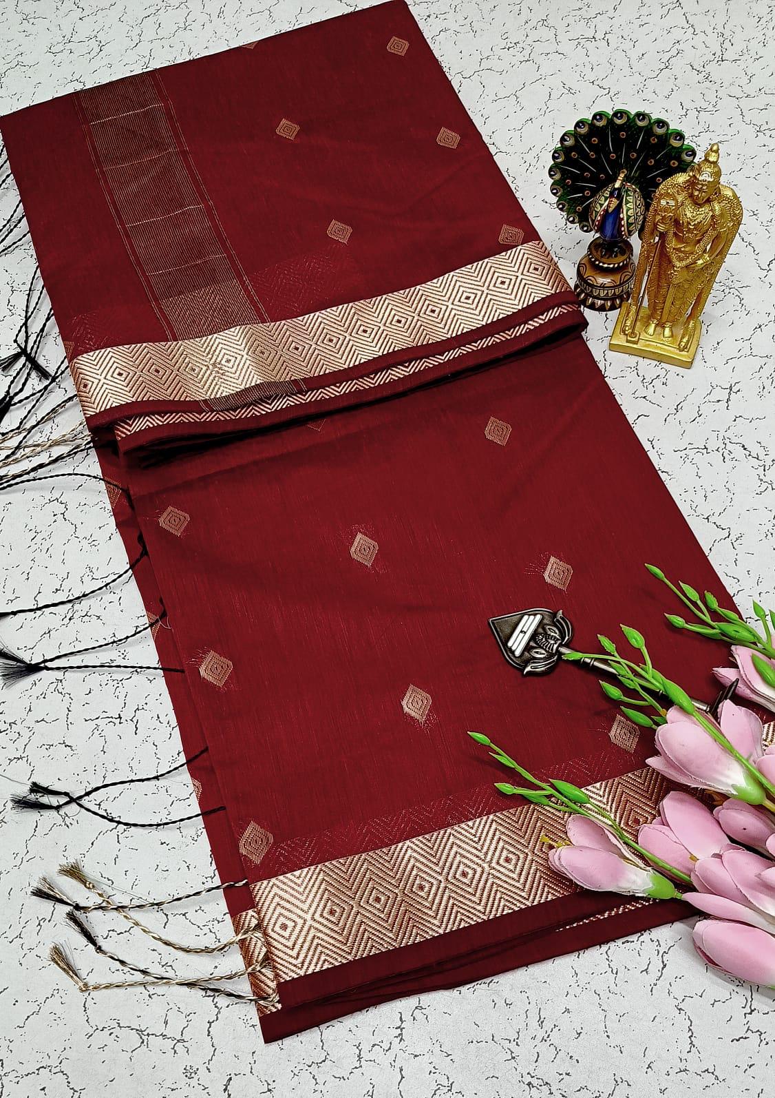 NAYANTHARA MAAM INSPIRED SILK COTON SAREE - RED
