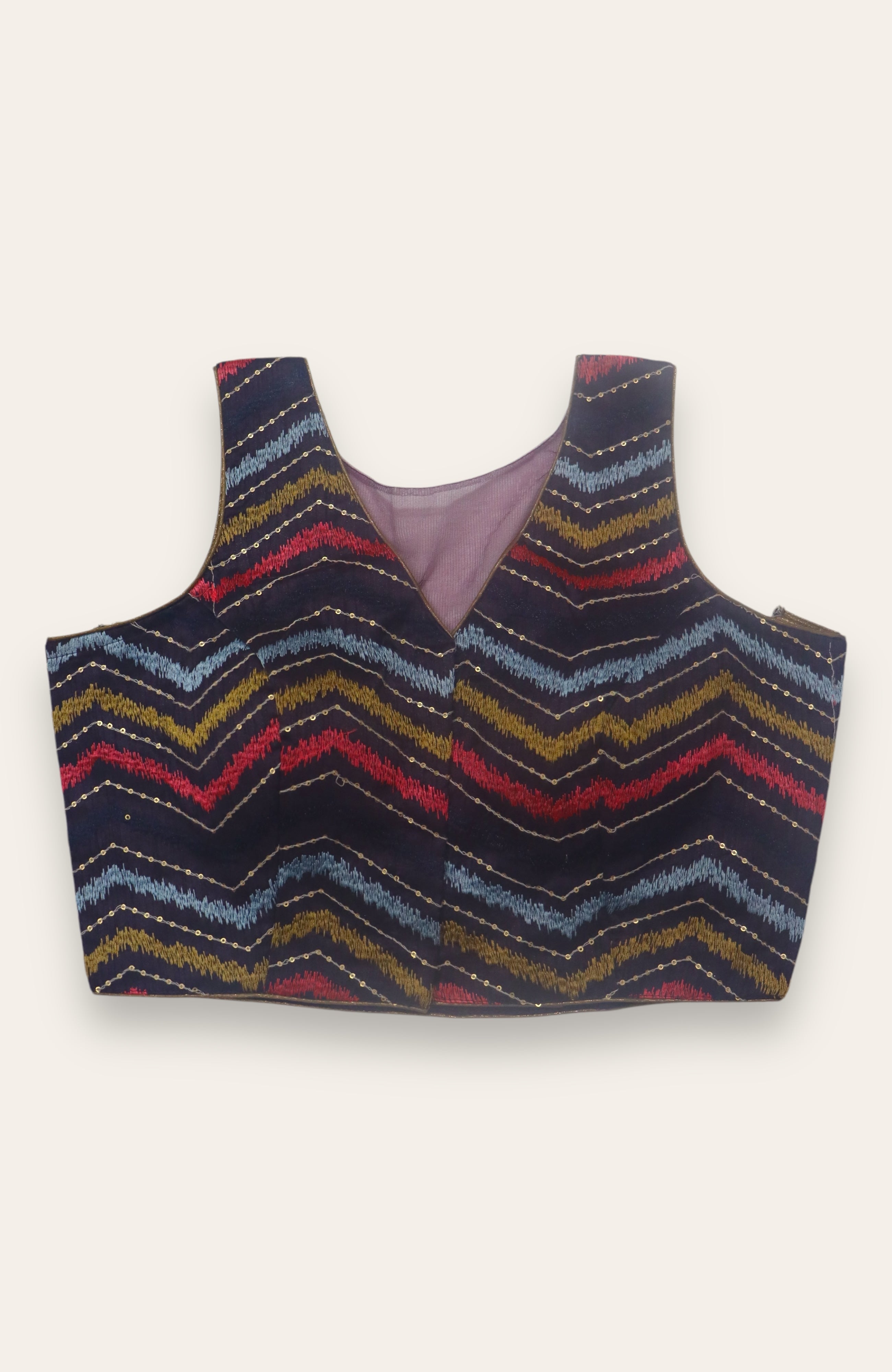 SLEEVELESS READYMADE BLOUSE - EGGPLANT PURPLE