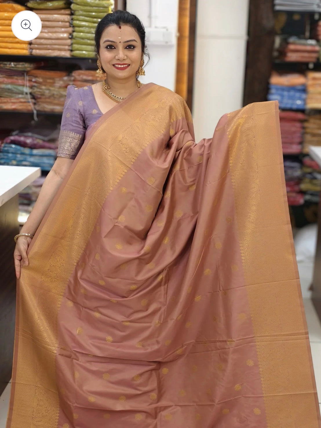 TRADITIONAL SEMI SILK SAREE - ONION PINK