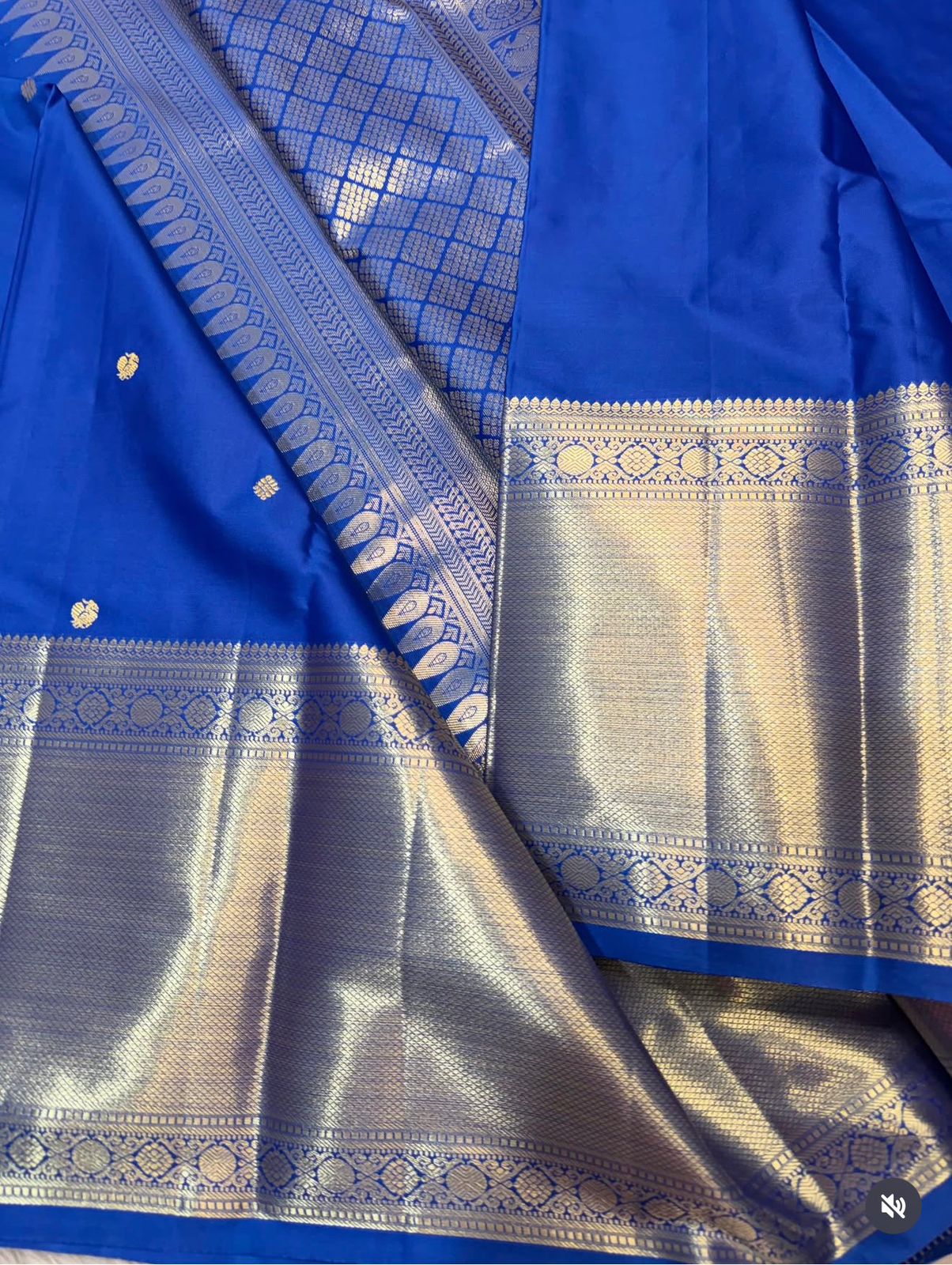 PREMIUM SEMI KANCHI SILK SAREE - ROYAL BLUE