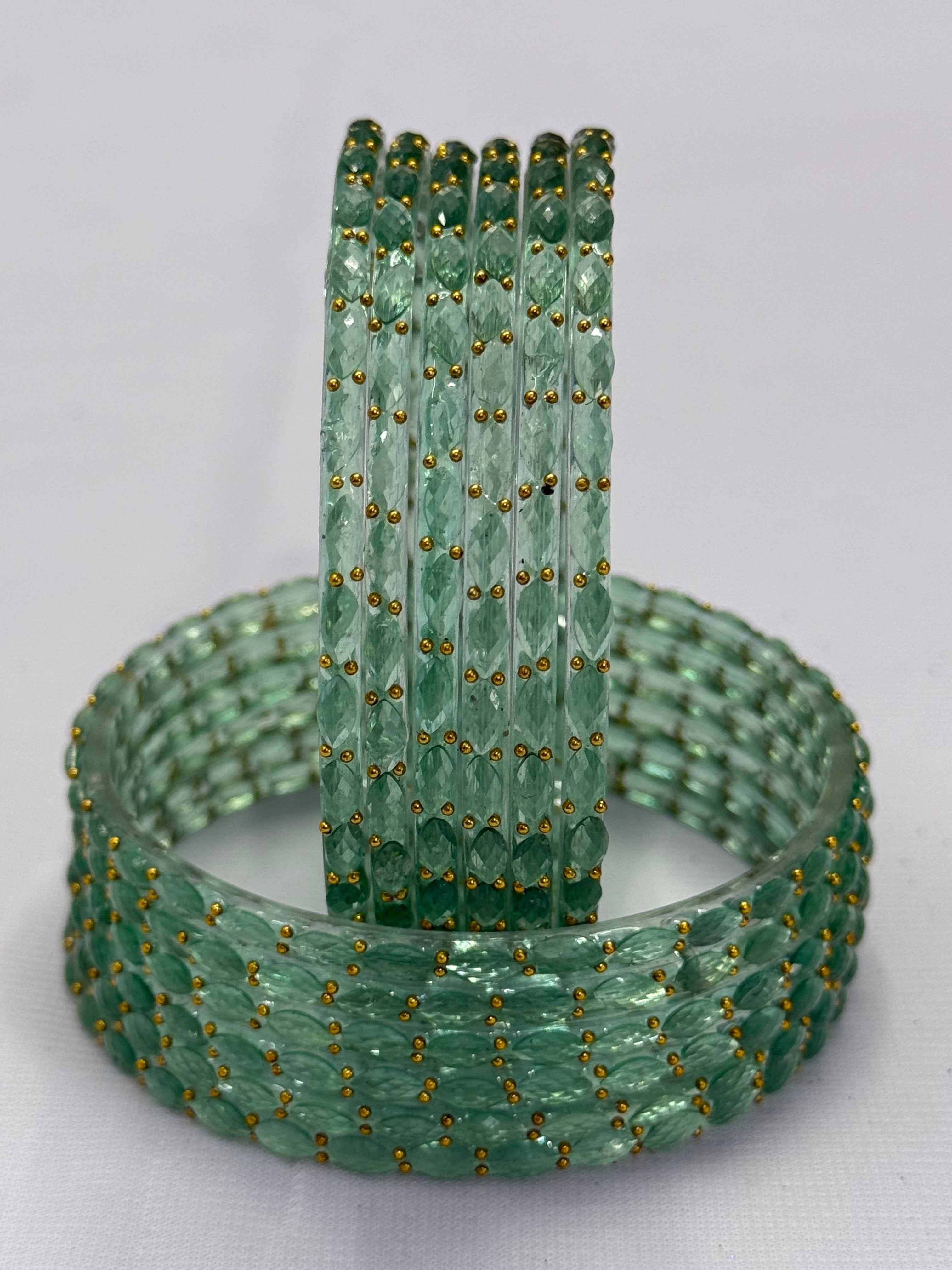 RAINDROP GLASS BANGLES PACK OF 12