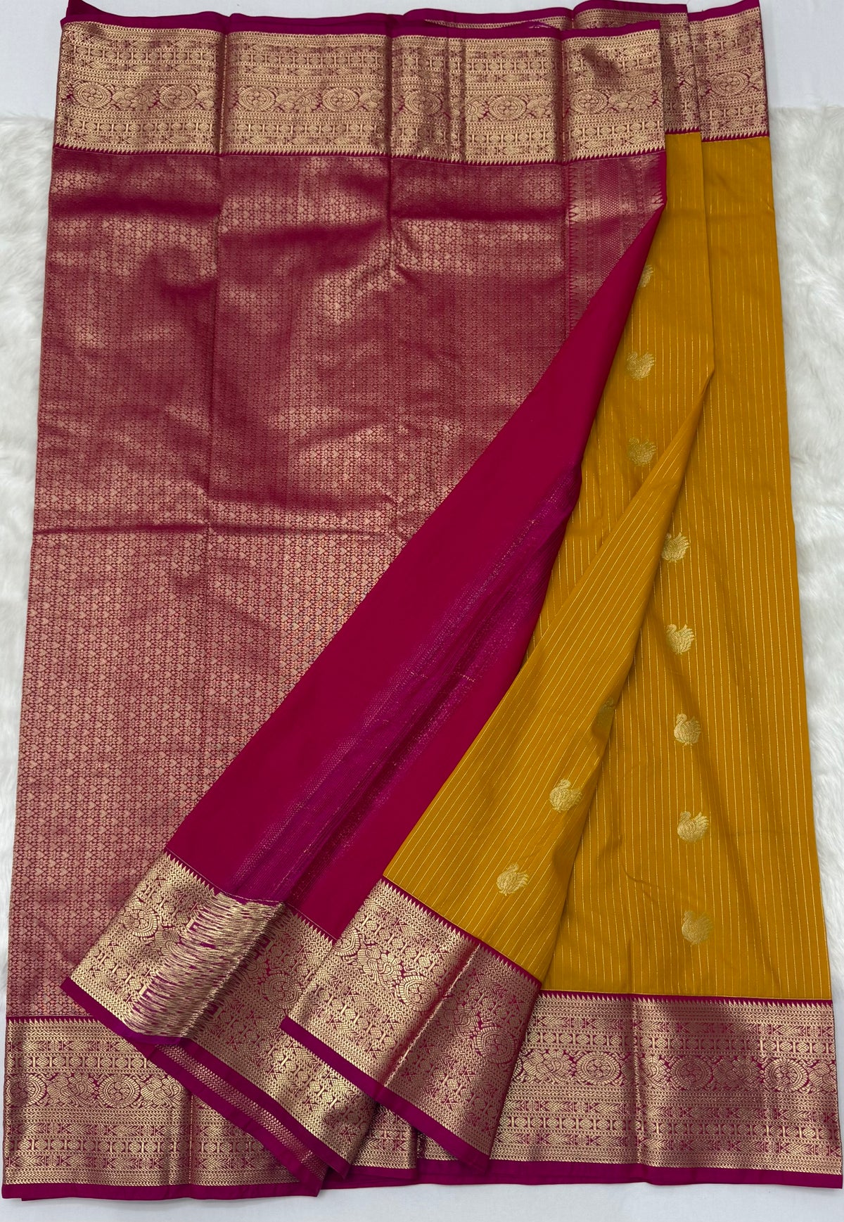 PREMIUM SEMI KANCHI SILK SAREE - AMBER
