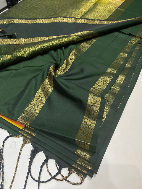 PREMIUM PINK ORANGE YELLOW BORDER PAALUM PAZHAMUM SAREE