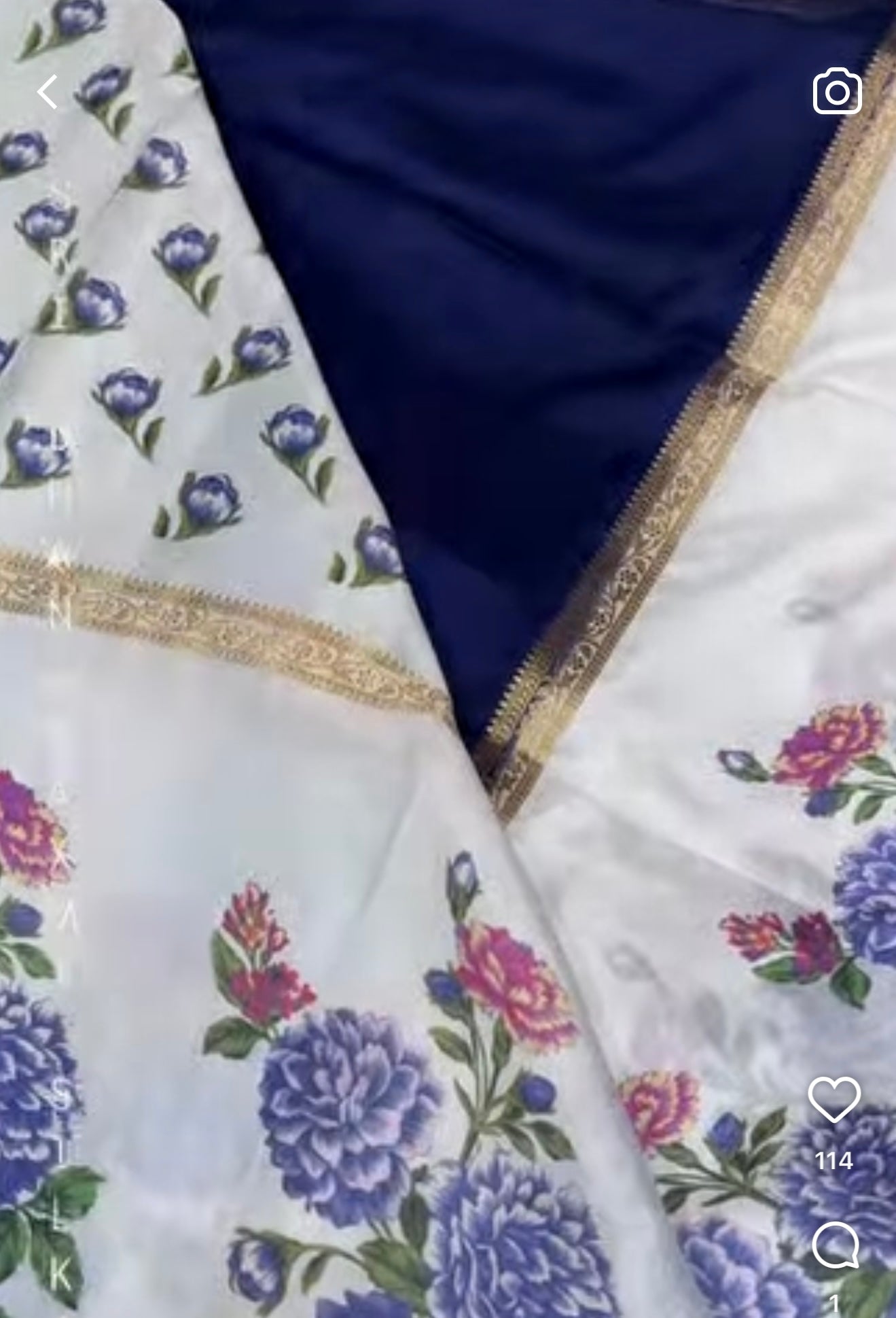 PREMIUM 2D SEMI PRINT CREPE SILK - BLUE