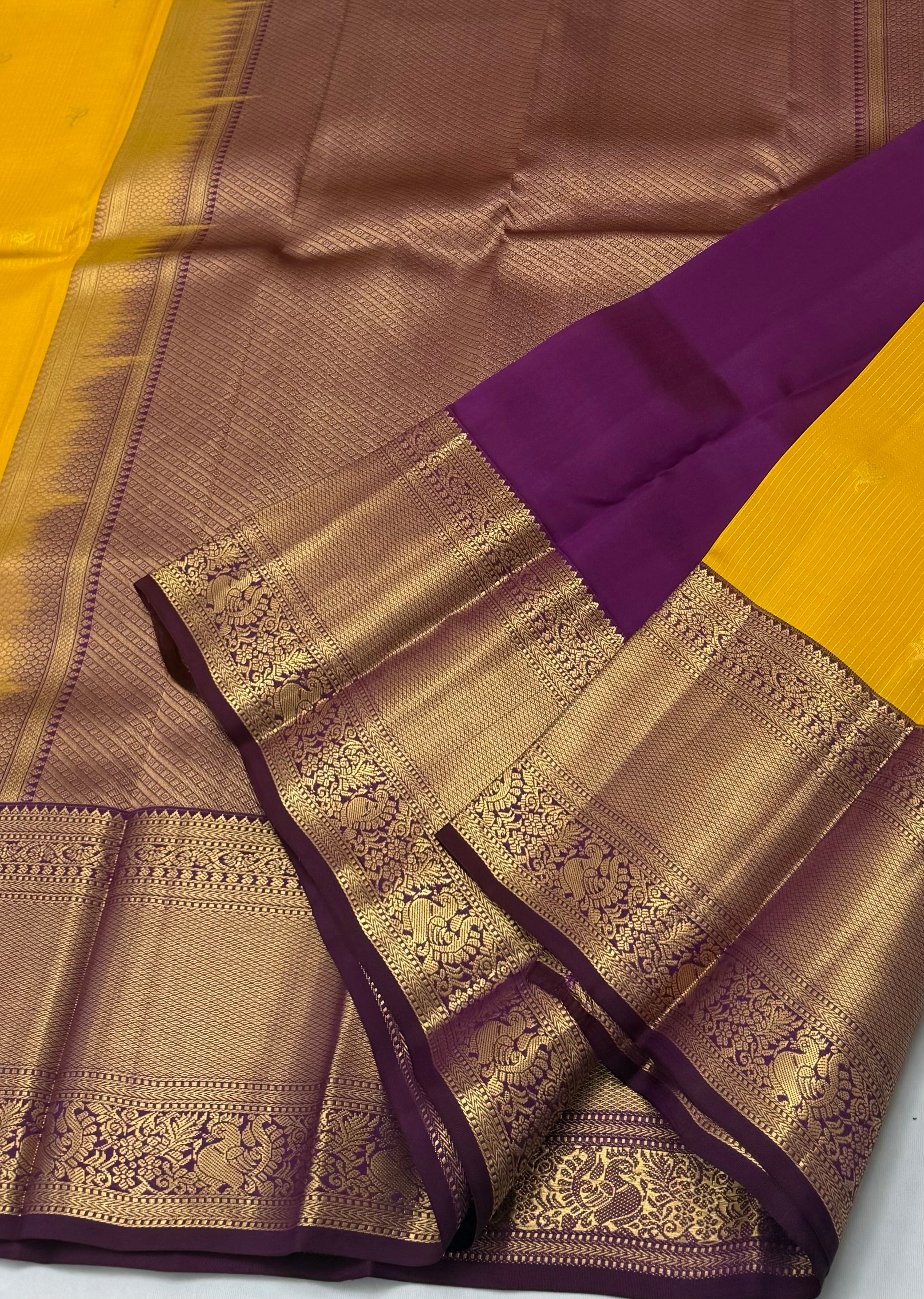 KANCHIPURAM PURE SILK SAREE | SILKMARK® CERTIFIED - AMBER
