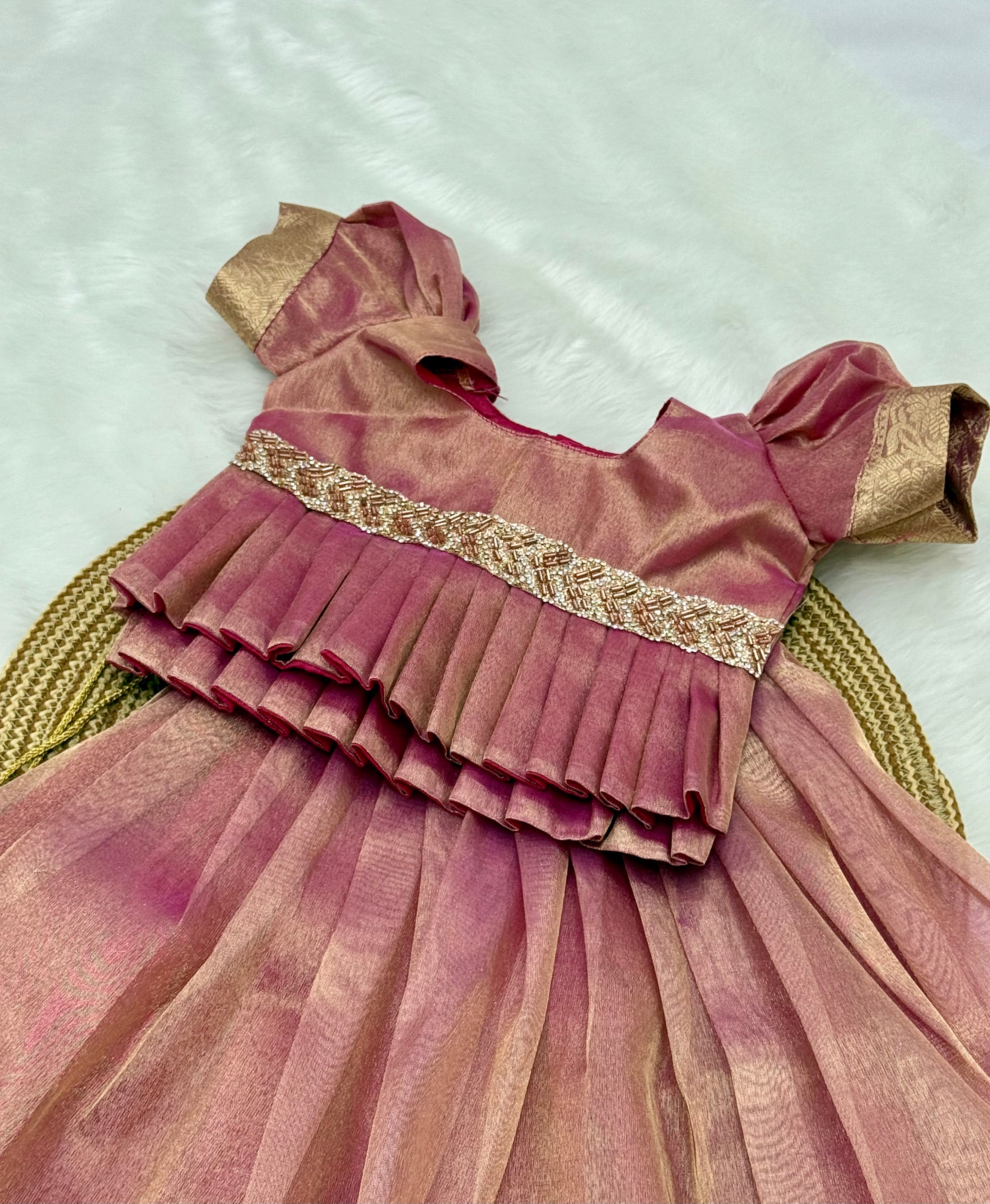GIRL'S PATTU PAVADAI/READYMADE LEHENGA CHOLI SET