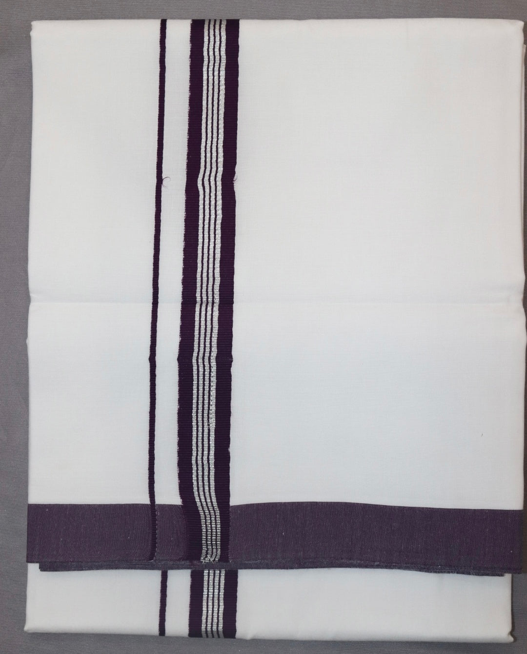 MEN'S DOUBLE DHOTI WHITE WITH FANCY BORDER