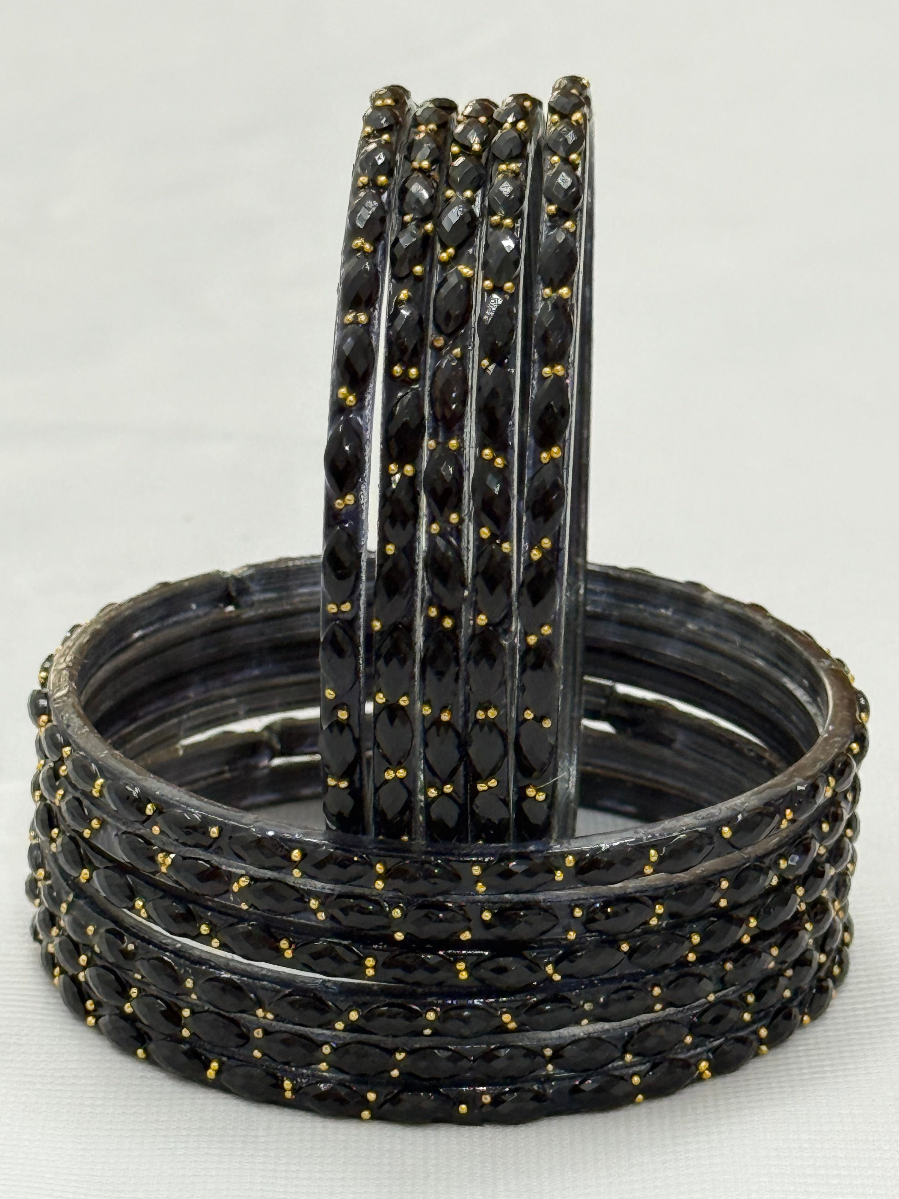 RAINDROP GLASS BANGLES PACK OF 12