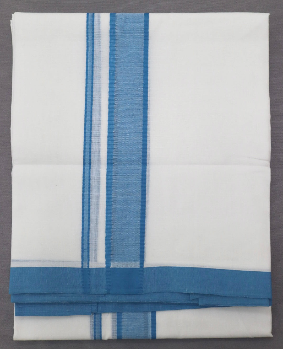 MEN'S DOUBLE DHOTI WHITE WITH FANCY BORDER