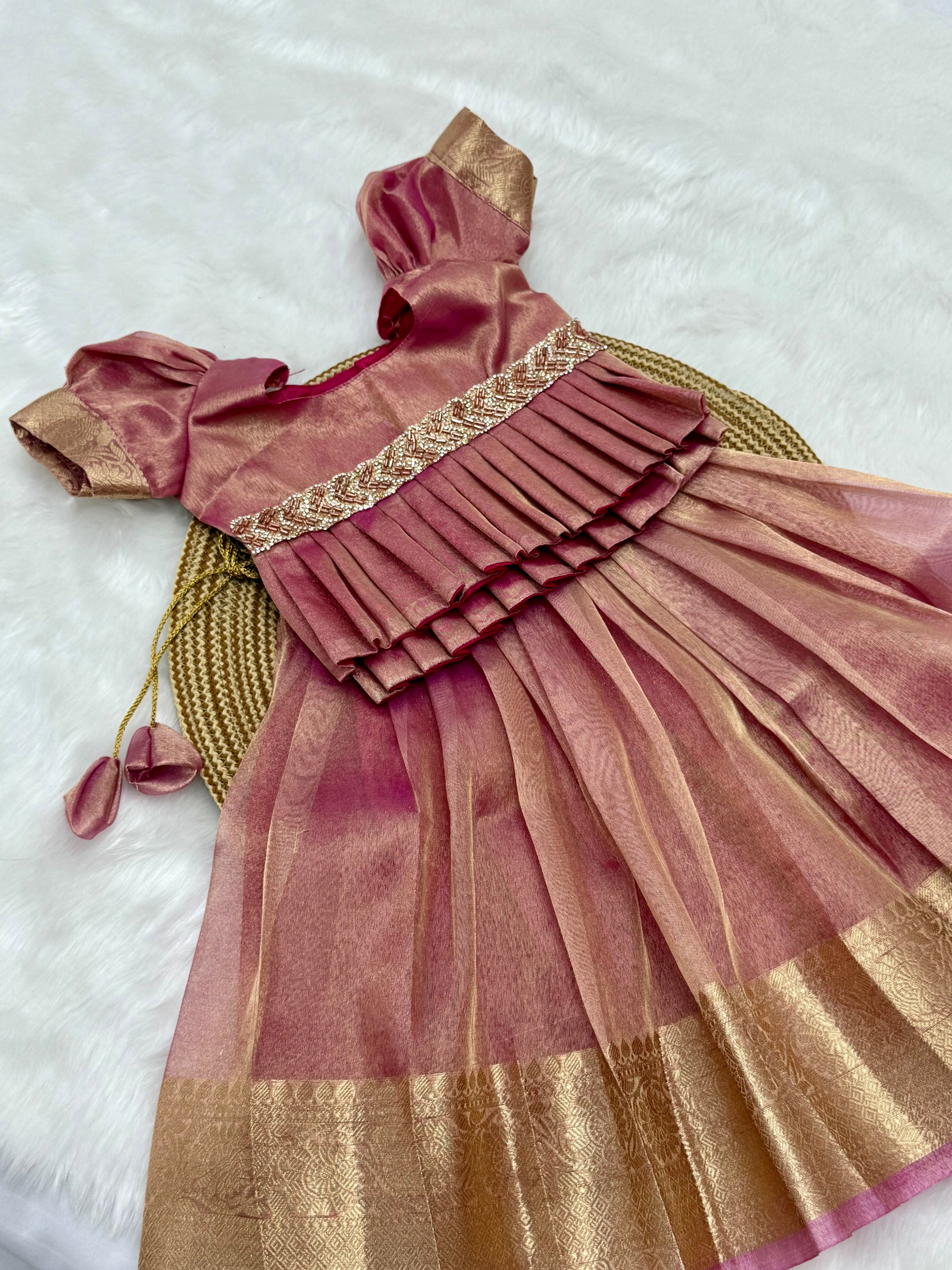 GIRL'S PATTU PAVADAI/READYMADE LEHENGA CHOLI SET