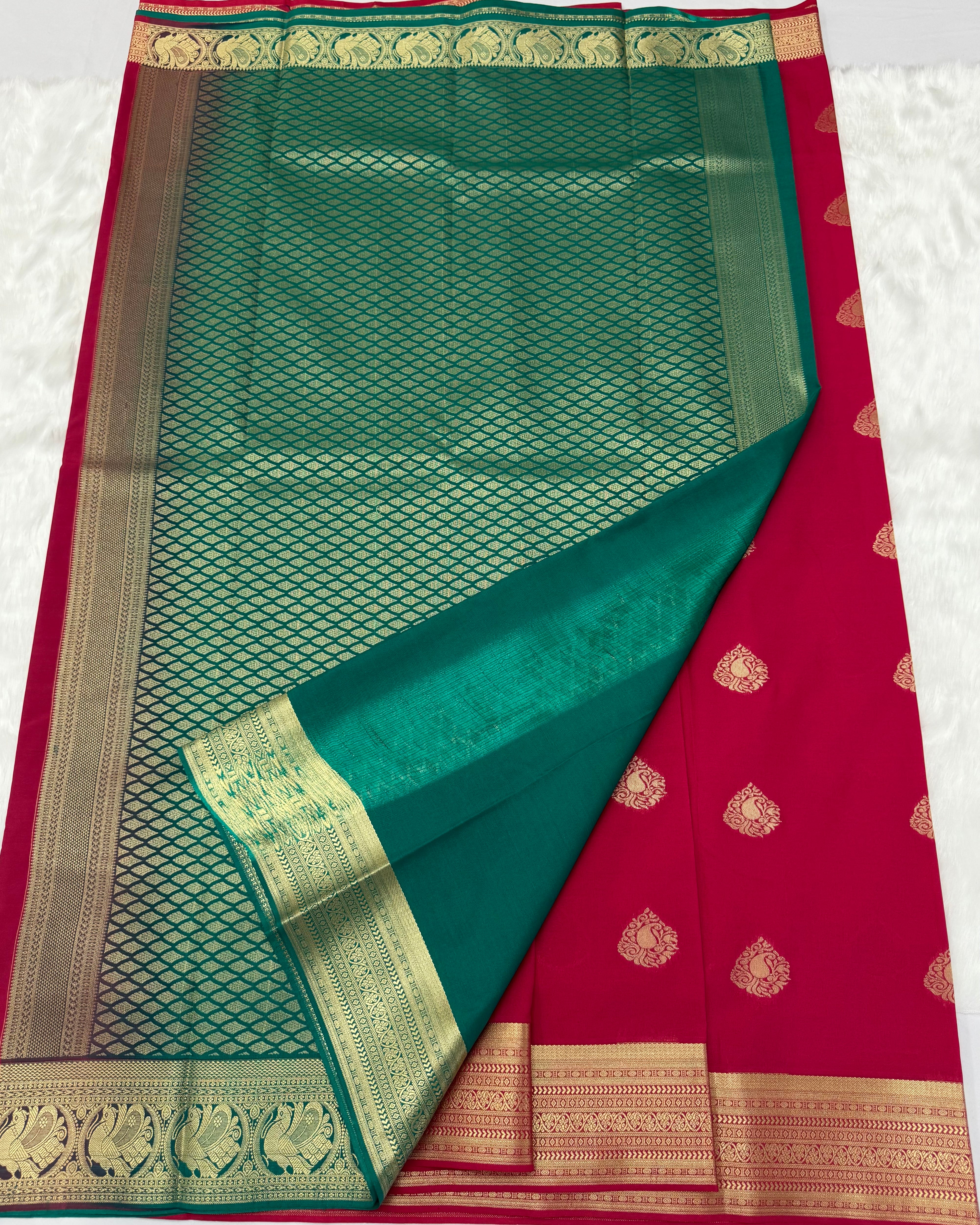PREMIUM SEMI KANCHI SILK SAREE - MAGENTA