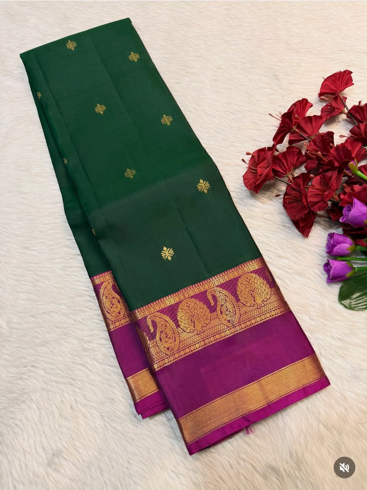 KANCHIPURAM PURE SILK SAREE | SILKMARK® CERTIFIED - FOREST GREEN