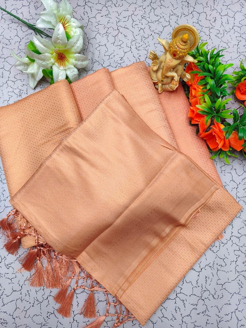 PREMIUM KUBERA PATTU SILK SAREE - PEACH
