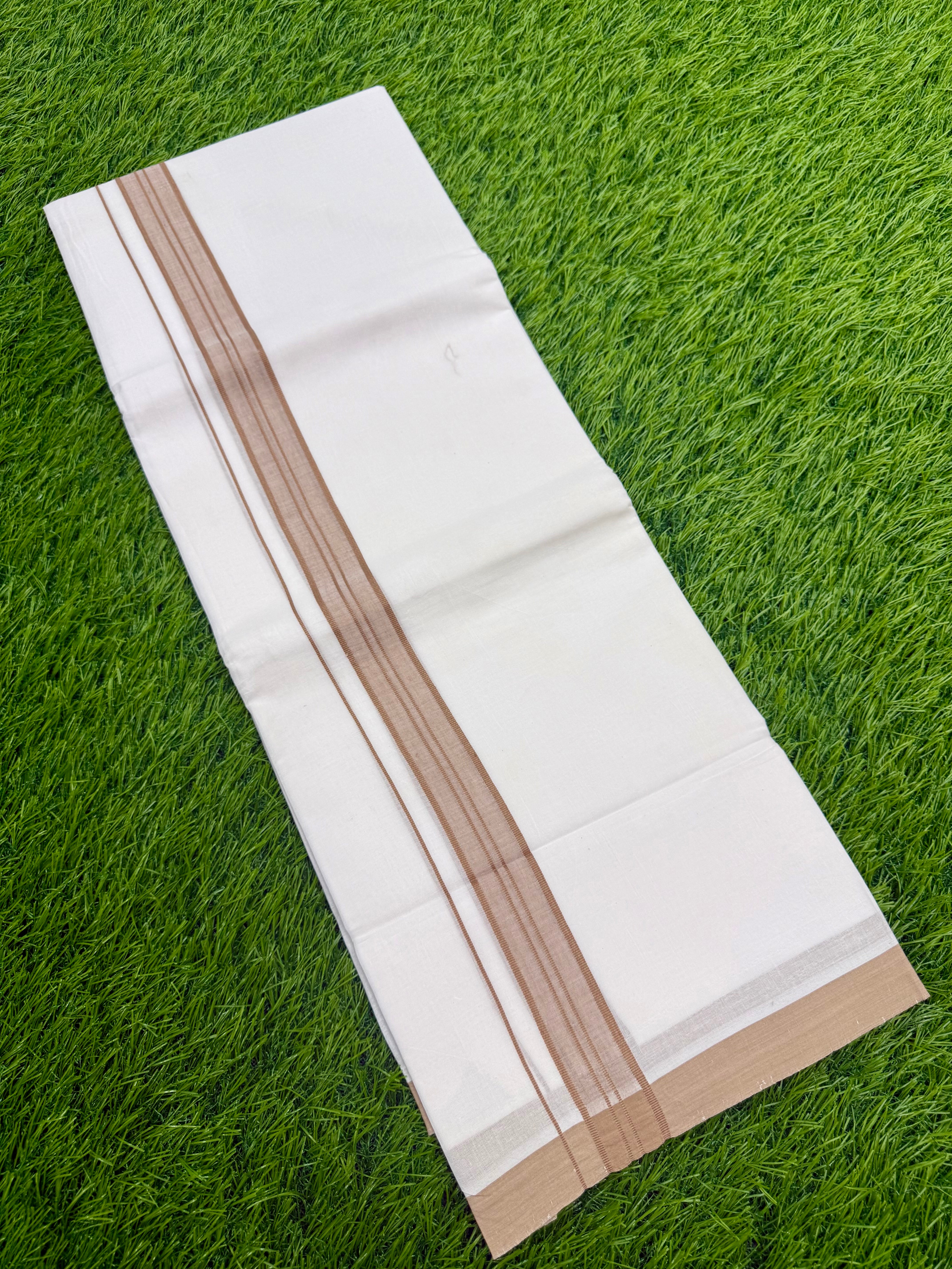 MEN'S DOUBLE DHOTI WHITE WITH FANCY BORDER