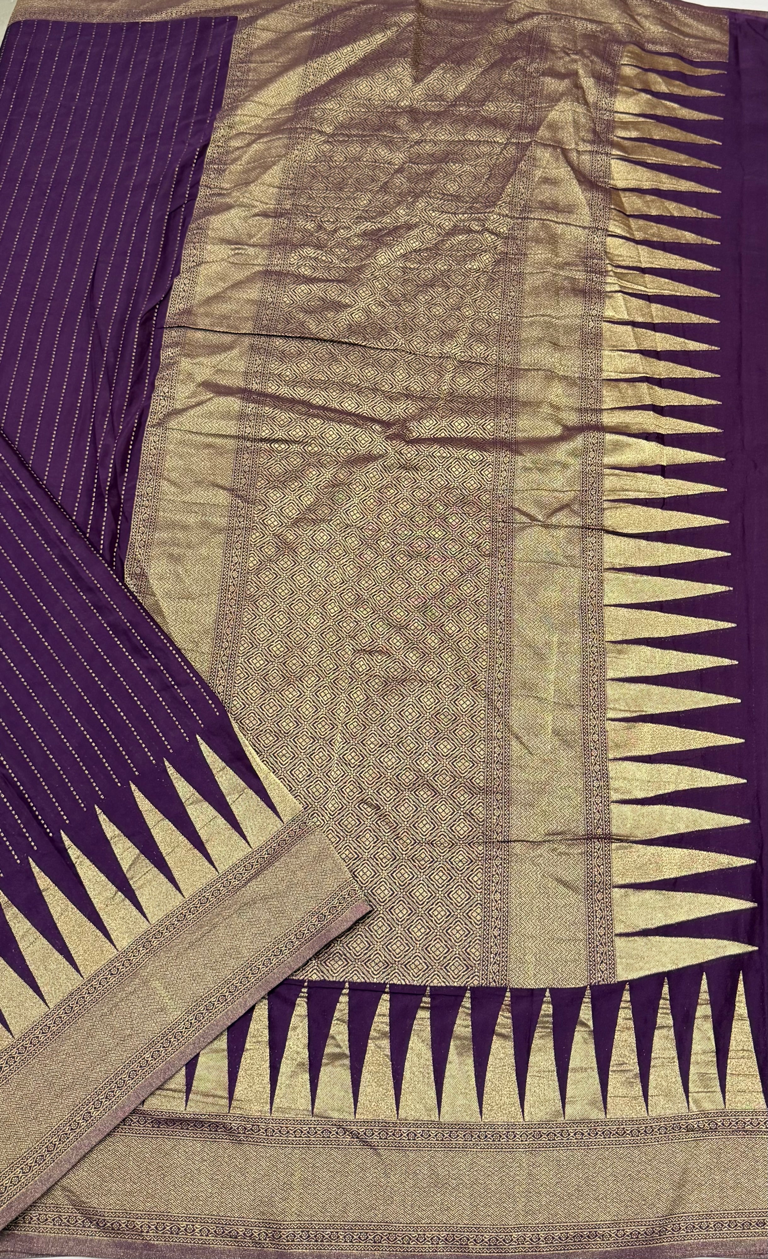 TRENDING DESIGNER BANARAS SILK SAREE - PURPLE