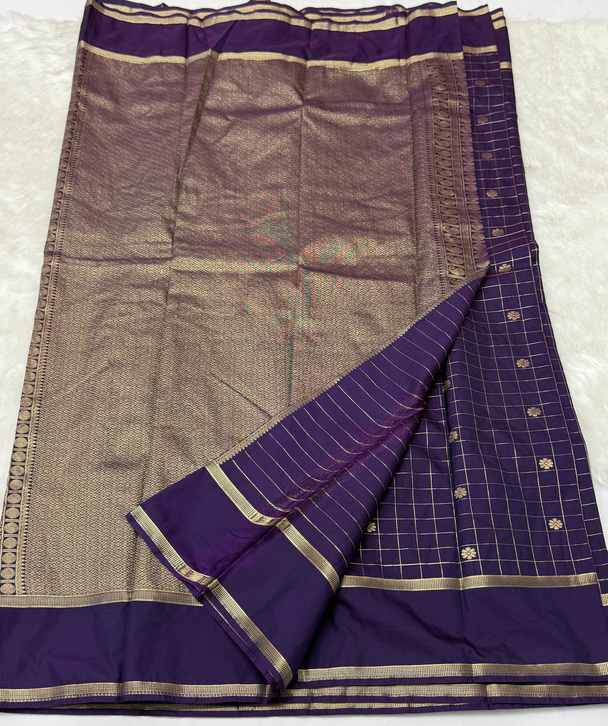 PREMIUM SEMI KANCHI SILK SAREE - PURPLE