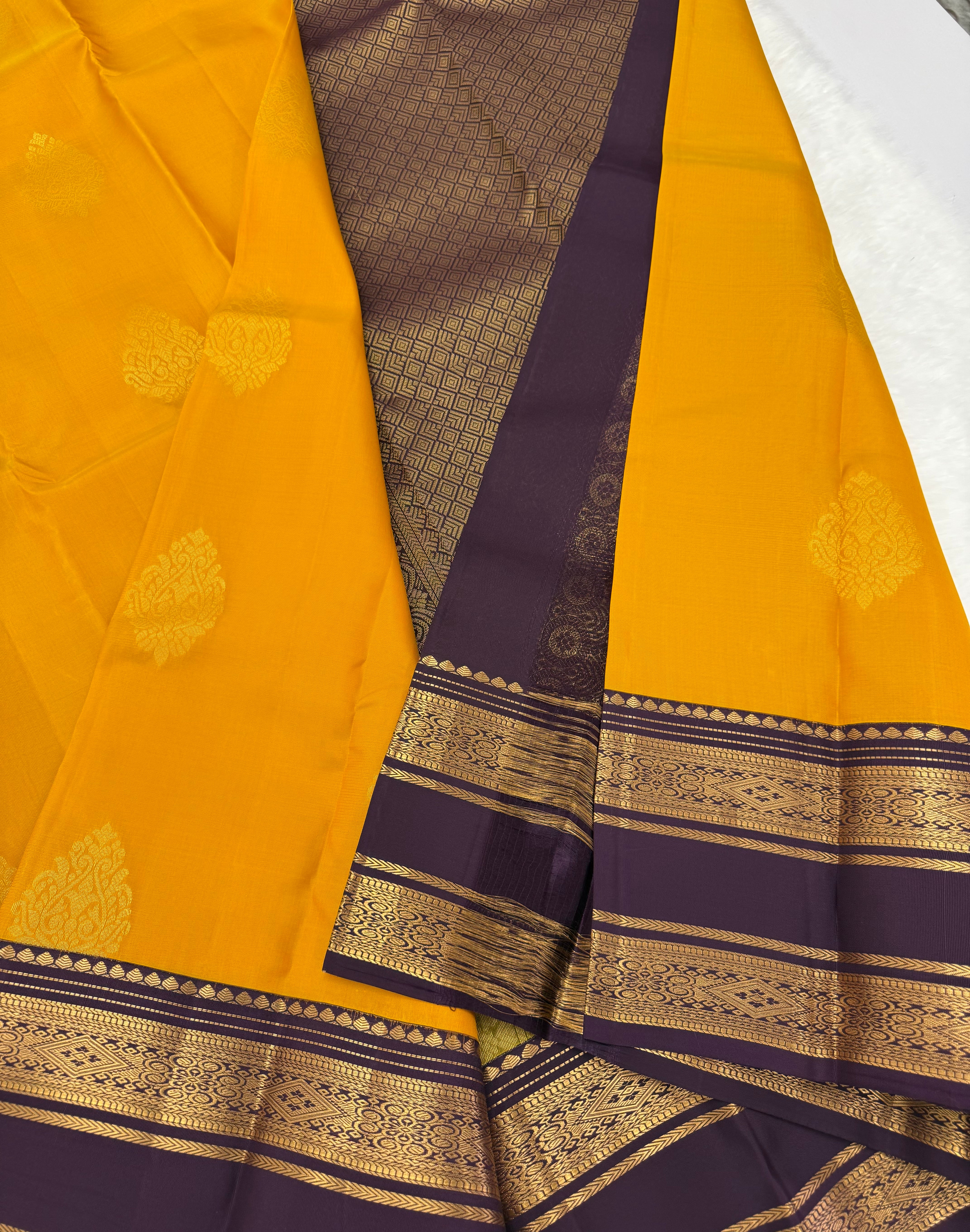 KANCHIPURAM PURE SILK SAREE | SILKMARK® CERTIFIED - AMBER