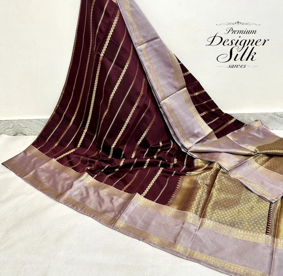 PREMIUM DESIGNER SEMI SILK SAREES - MAROON