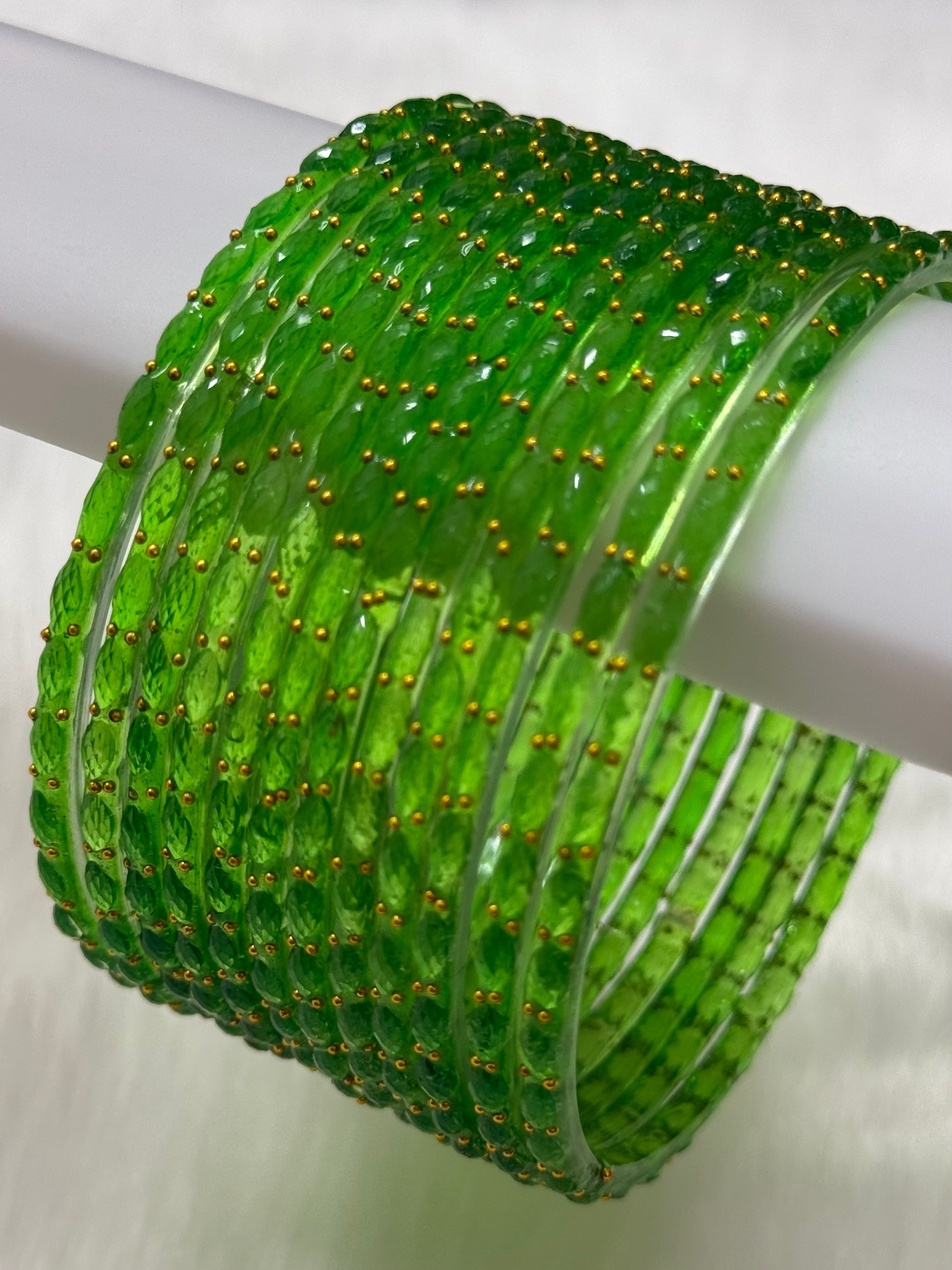 RAINDROP GLASS BANGLES PACK OF 12