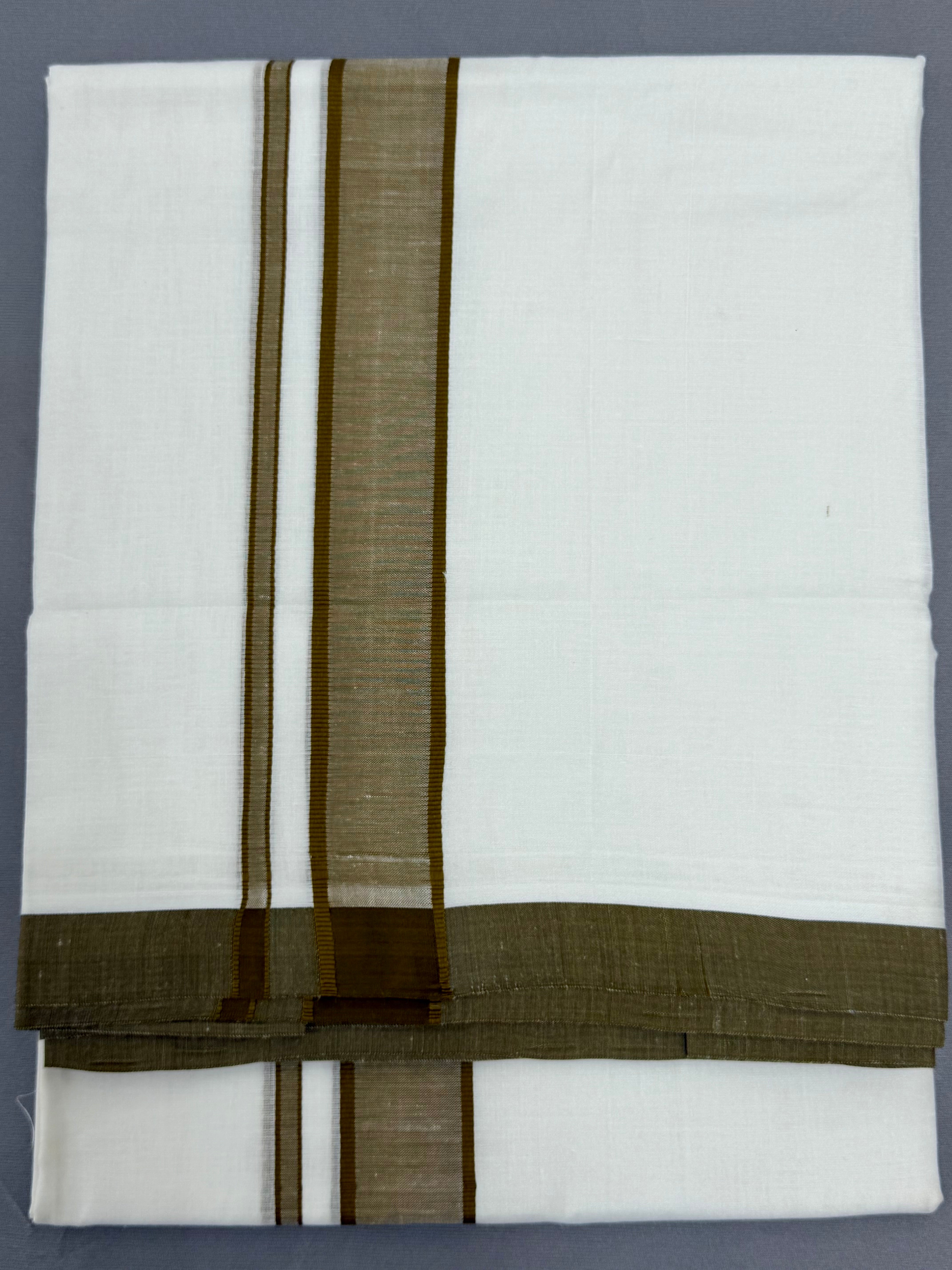 MEN'S DOUBLE DHOTI WHITE WITH FANCY BORDER