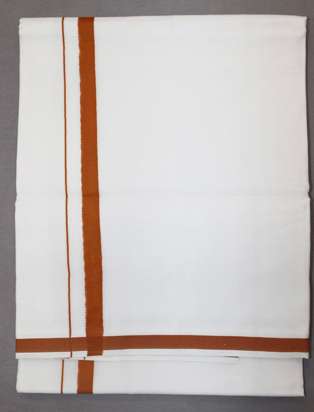 MEN'S DOUBLE DHOTI WHITE WITH FANCY BORDER