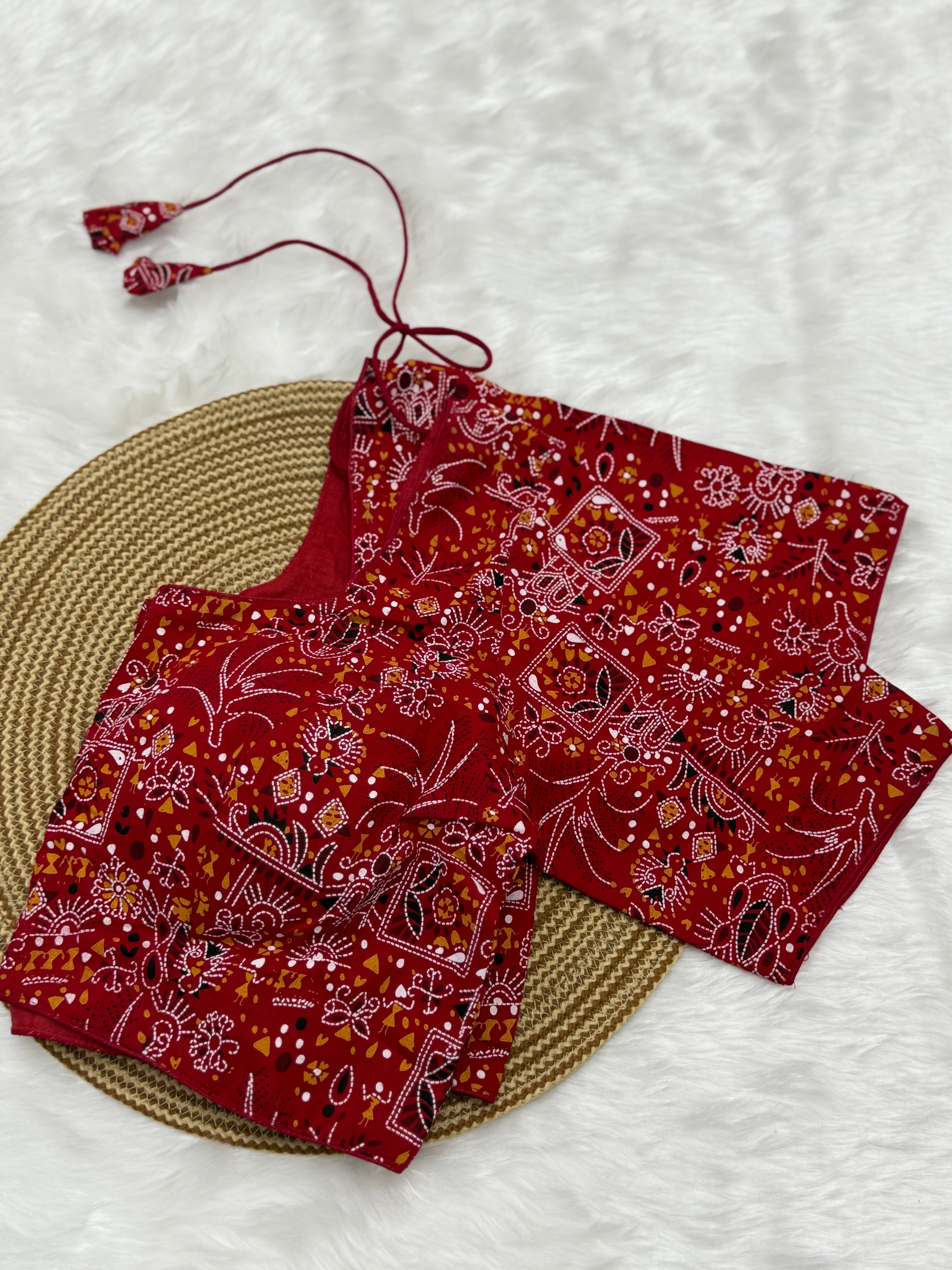 HIGH NECK COTTON READYMADE BLOUSE